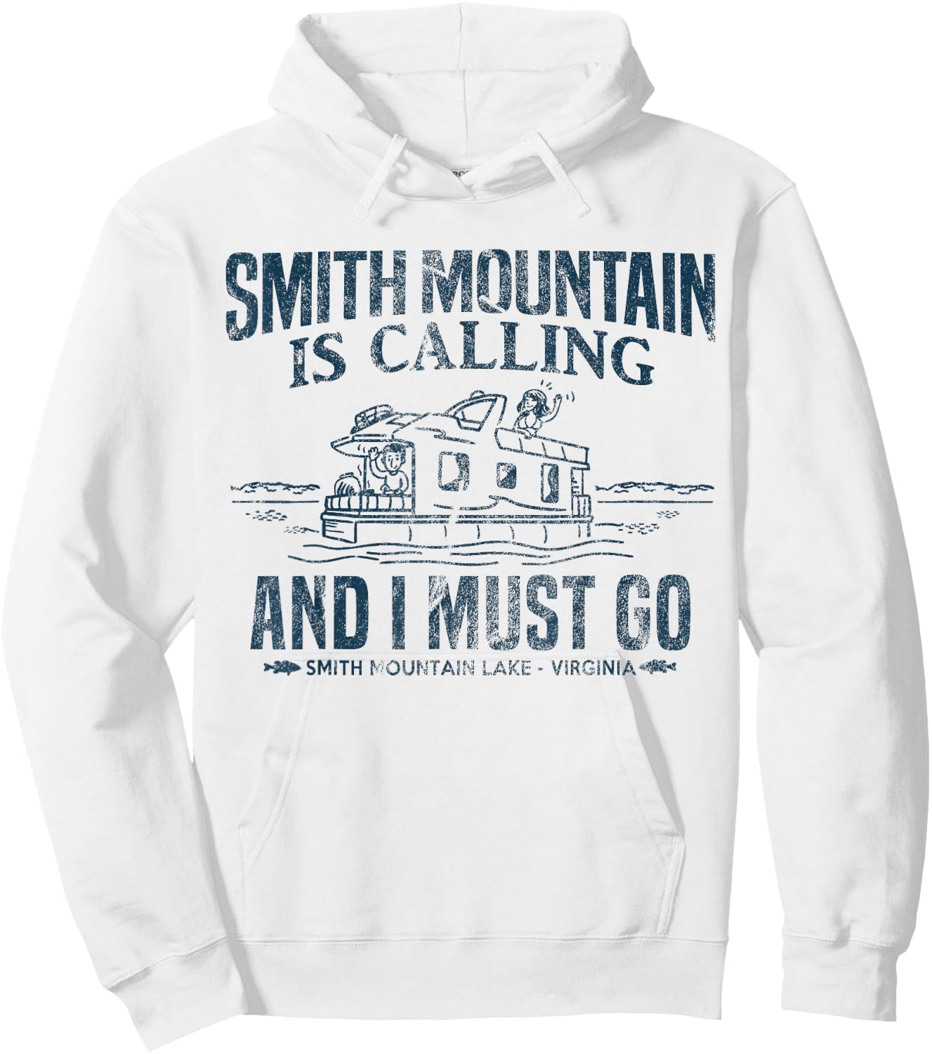 Smith Mountain Is Calling Shirt Funny Lake Houseboat Boating Hoodie - Hoodie | White