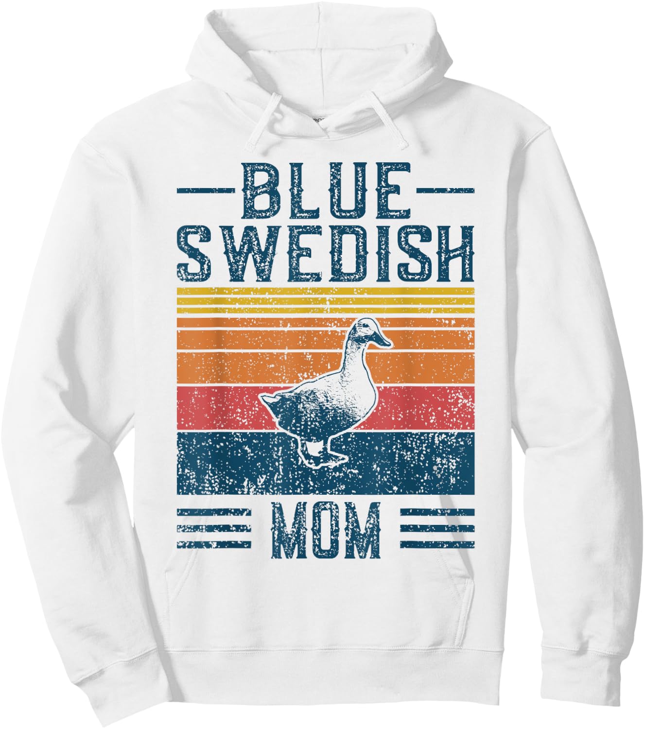 Best Duck Mom Women - Vintage Blue Swedish Hoodie - Hoodie | White