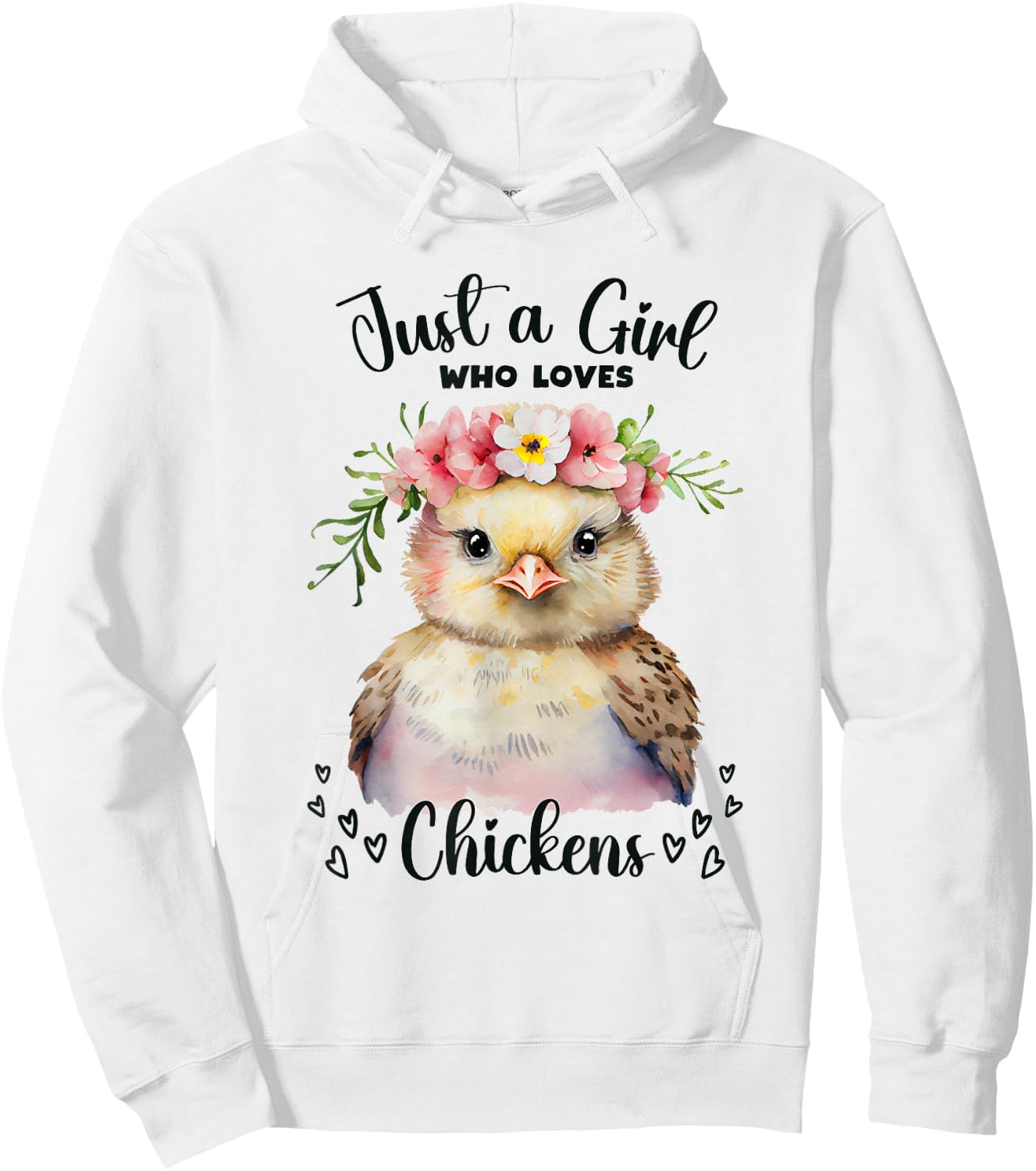 Just a Girl Who Loves Chickens for Girls Who Love Animals Hoodie - Hoodie | White