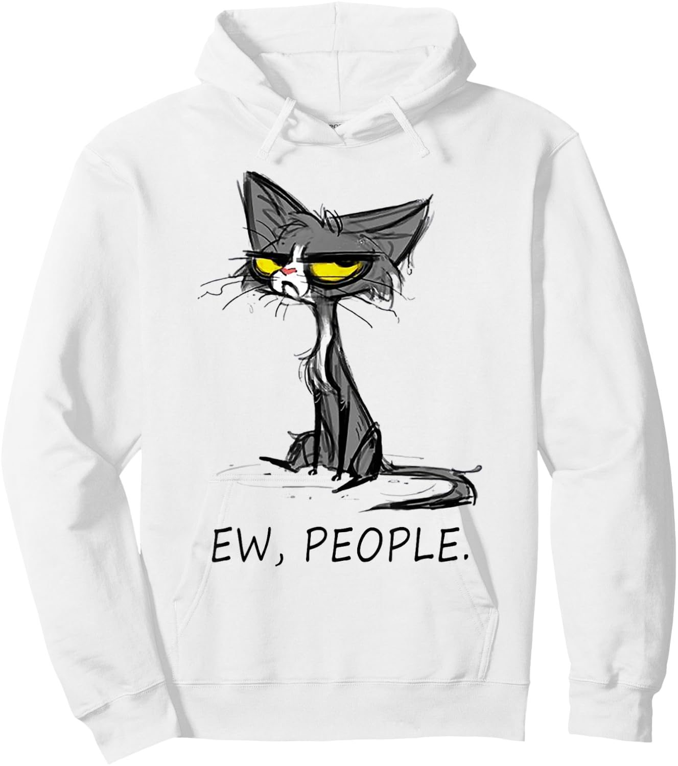Funny Cat Ew People Meowy Cat Lovers Men Gifts Hoodie - Hoodie | White