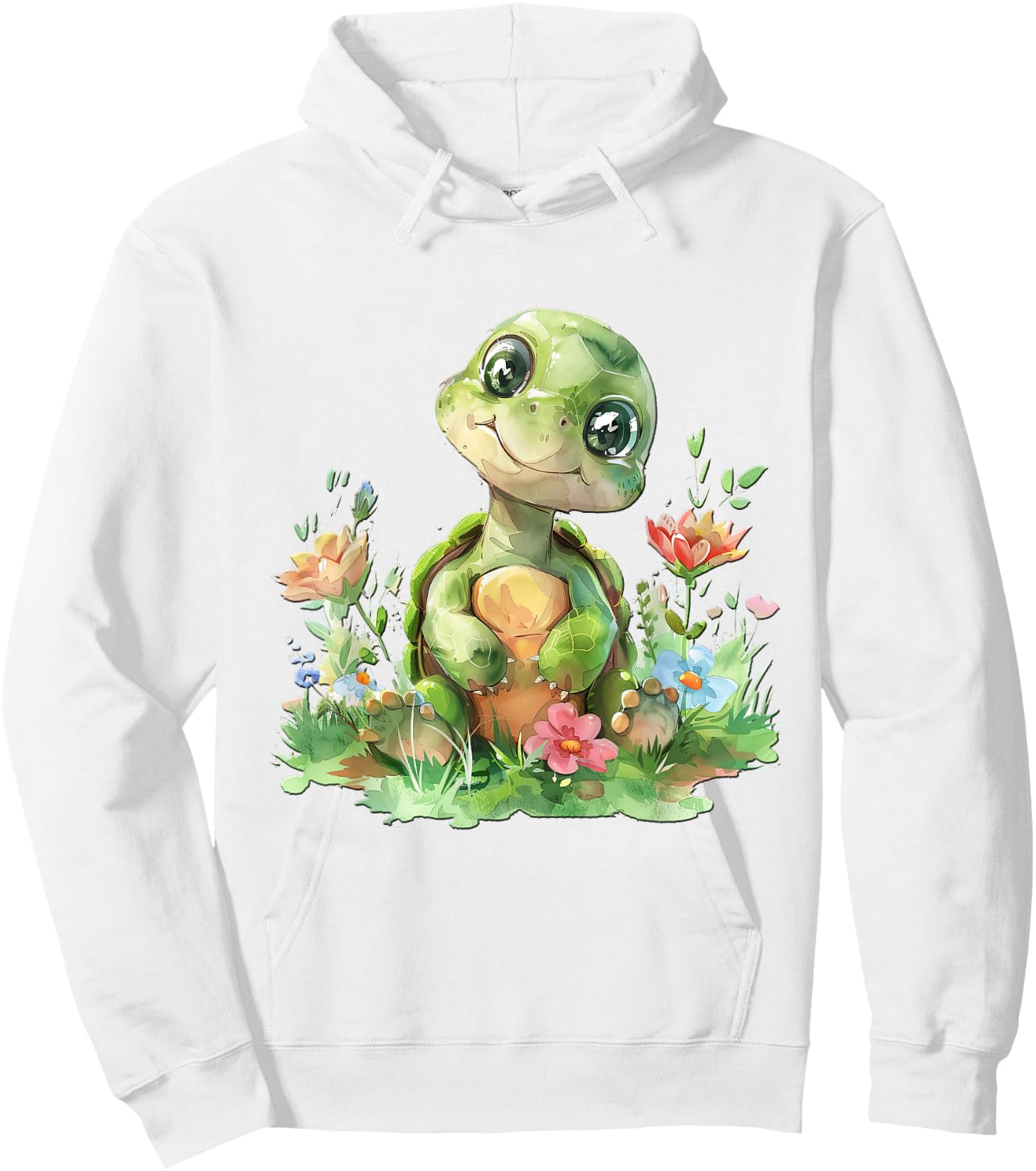Baby Schildkröte mit Blumen süße Kröte Mädchen Tochter Sohn Hoodie - Hoodie | White