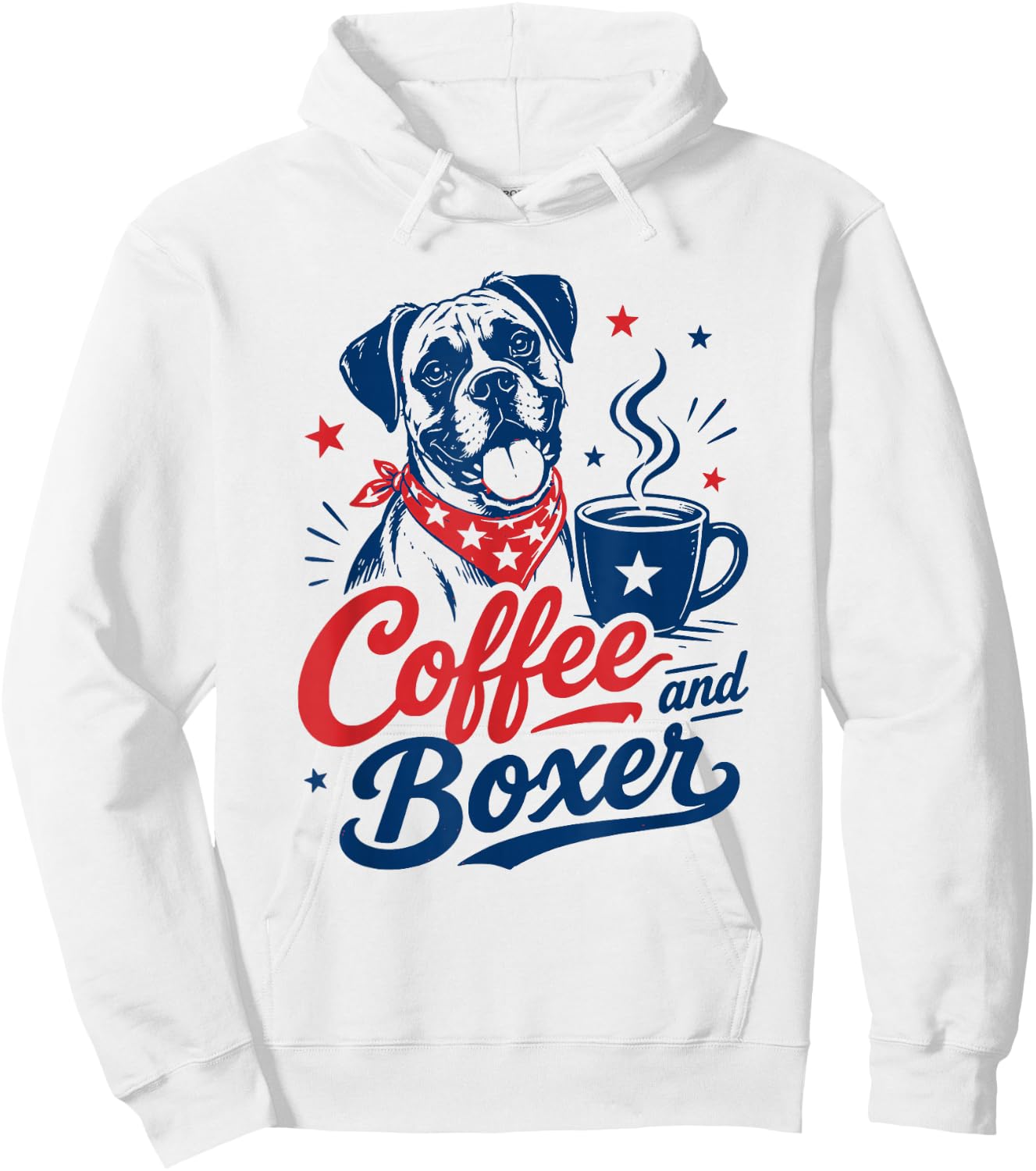 Boxer Dog Owner Mom Dad Pet Lover Men Women Coffee and Boxer Hoodie - Hoodie | White