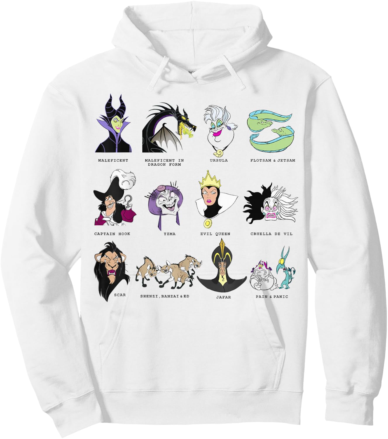 Disney Villains Portrait Grid Hoodie - Hoodie | White