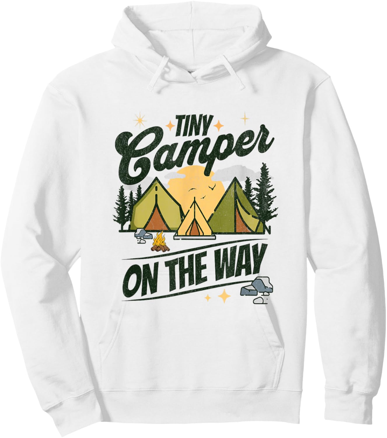 Tiny Camper On The Way camping lover pregnancy announcement Hoodie - Hoodie | White