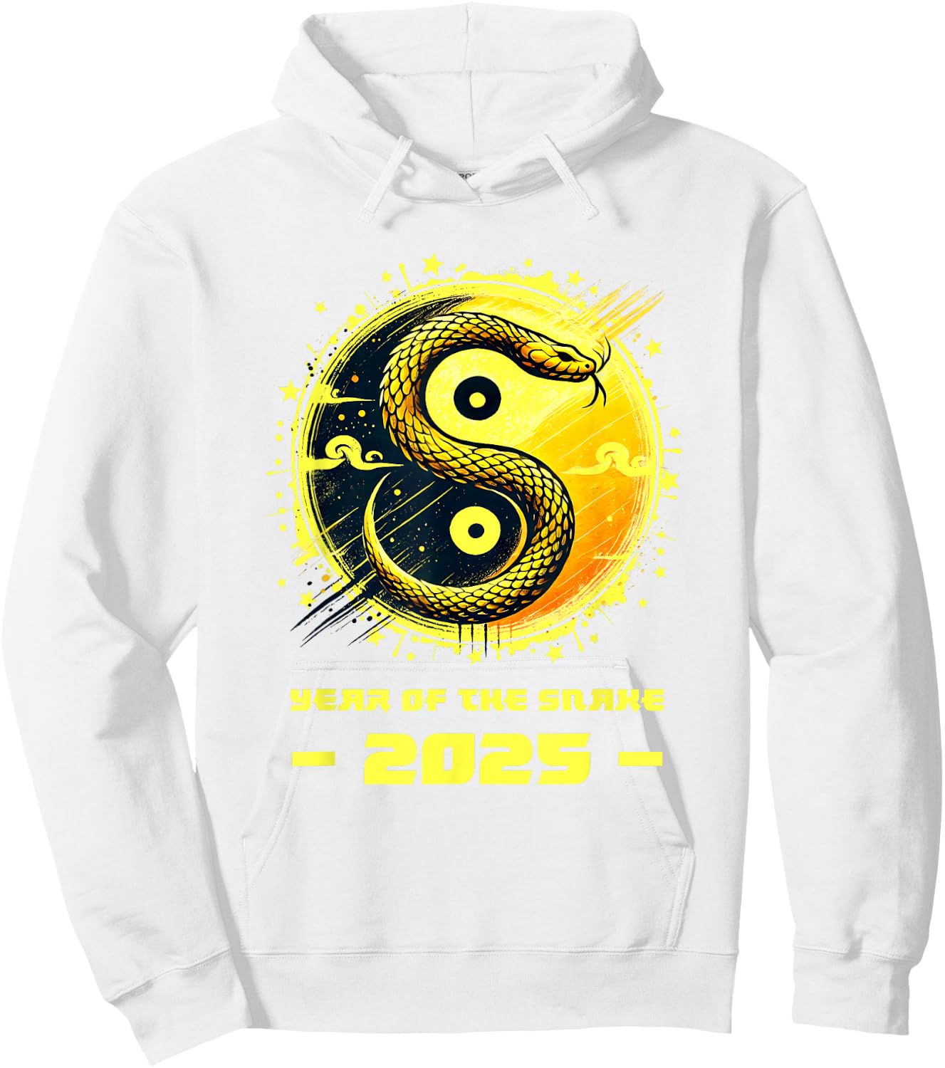 Year of Snake 2025 Chinese Zodiac Lunar New Year Zip Hoodie - Hoodie | White
