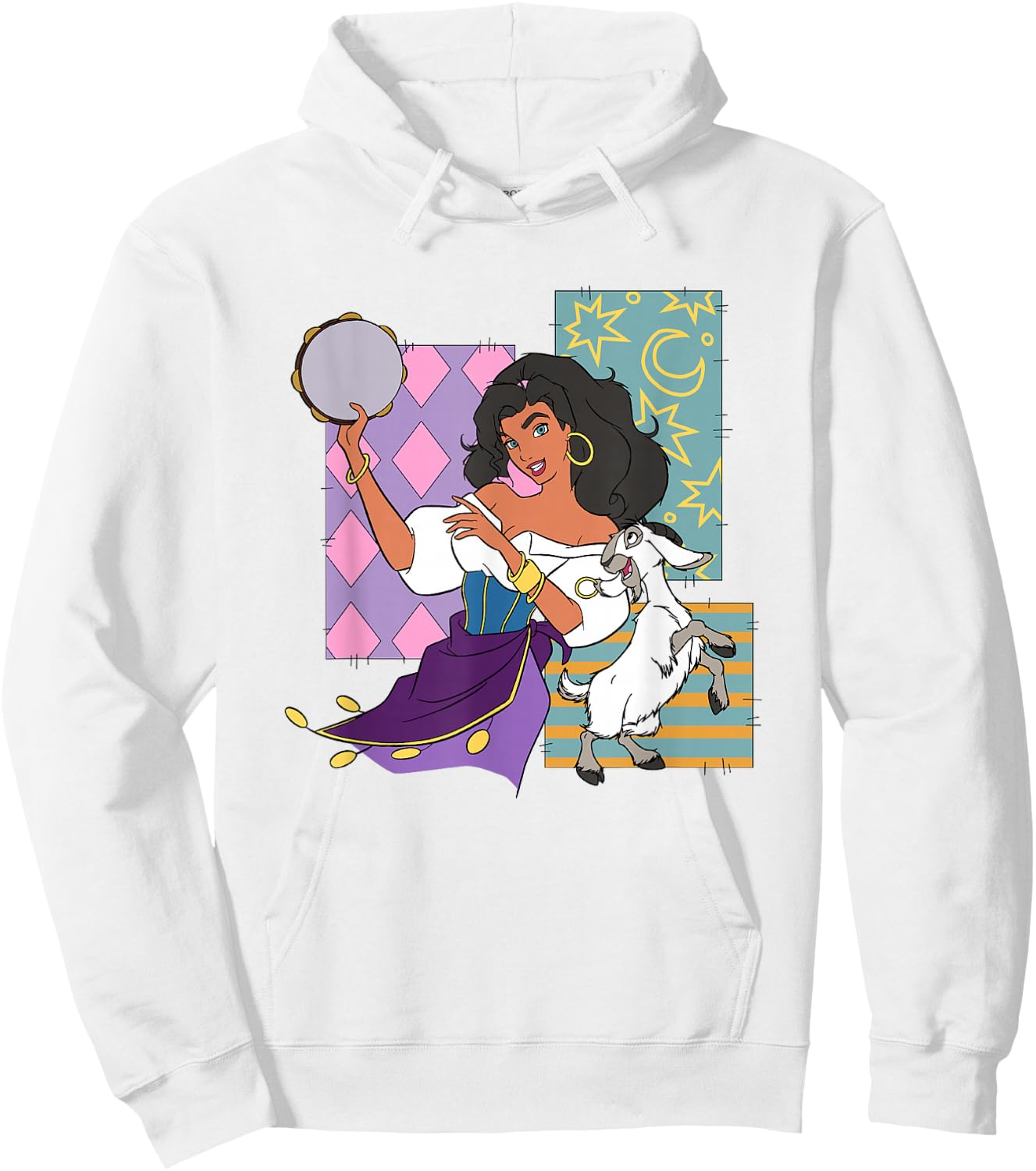 Disney The Hunchback Of Notre Dame Esmeralda Dancing Logo , Blue, S Hoodie - Hoodie | White
