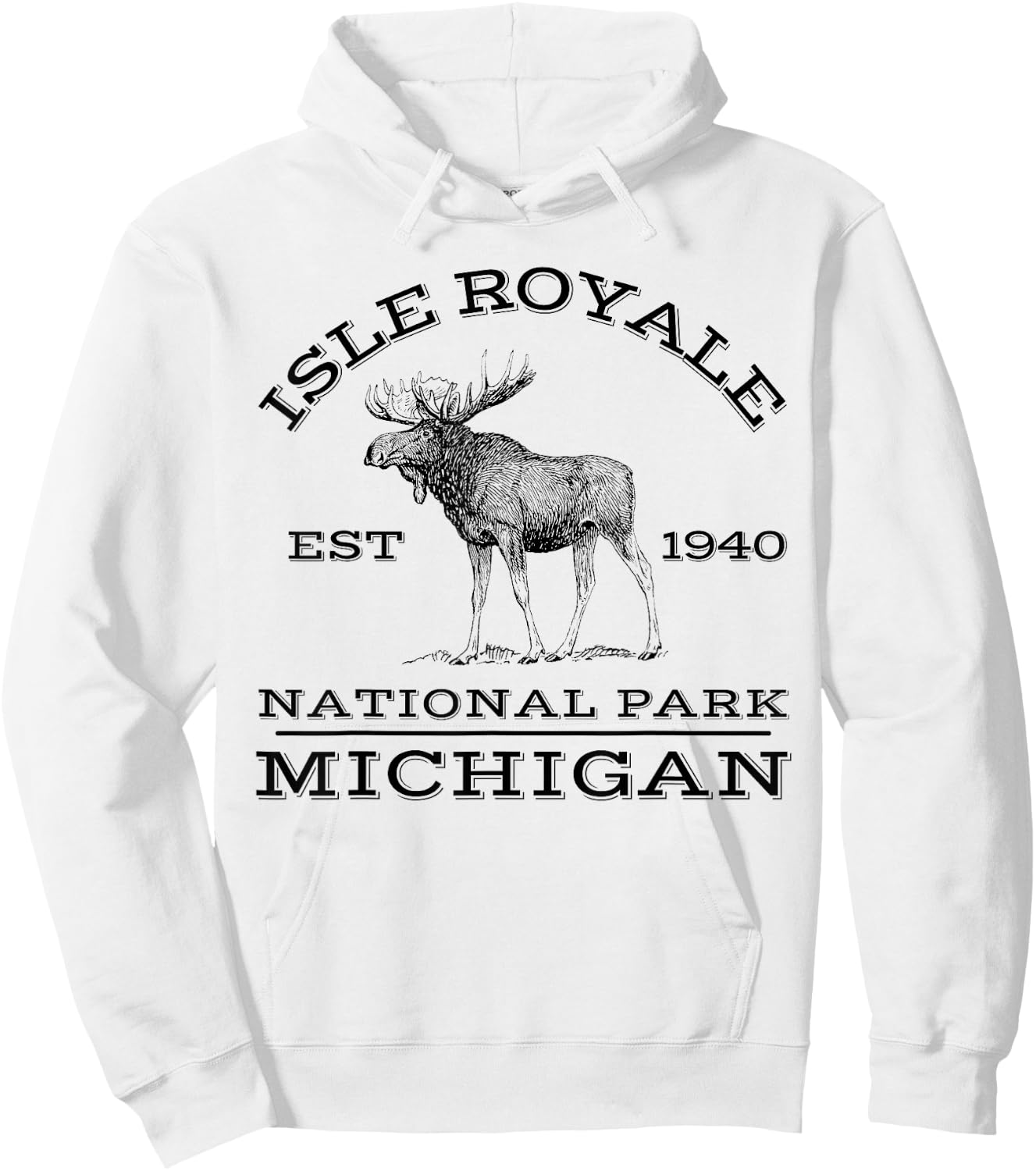 Isle Royale National Park Michigan Moose Hike Outdoors Hoodie - Hoodie | White