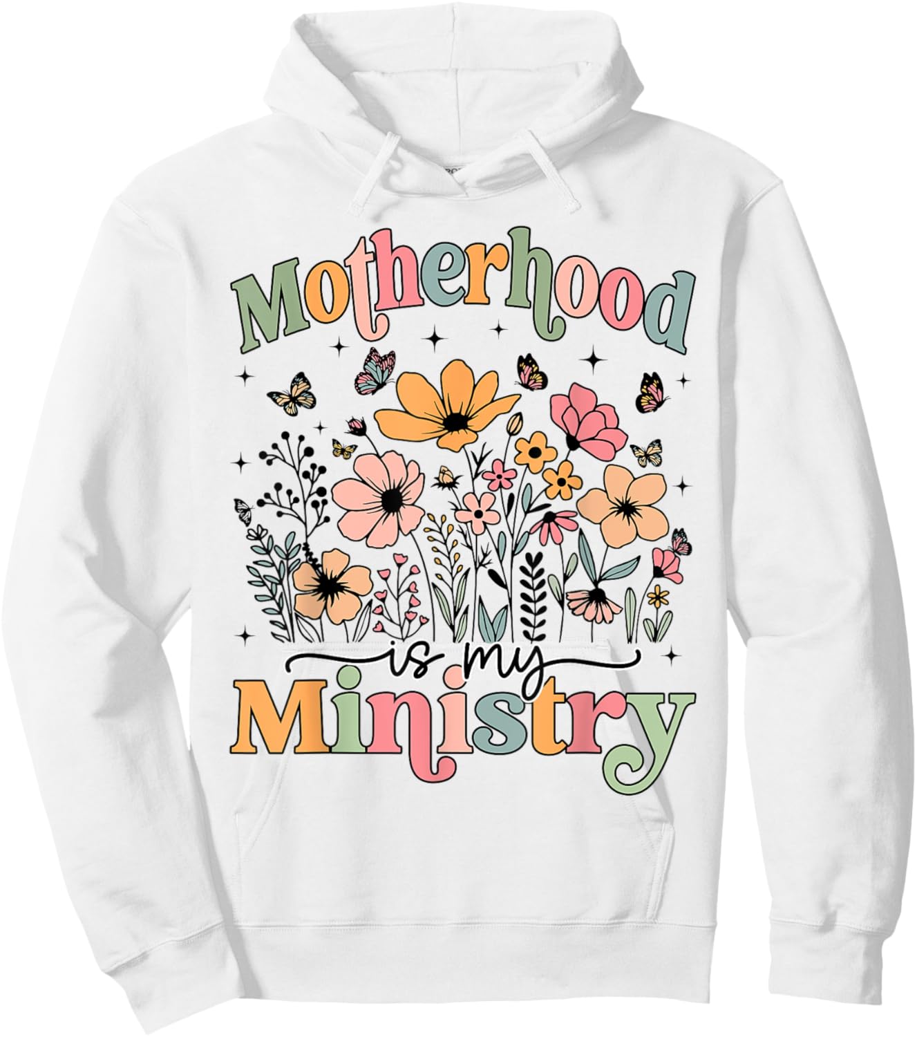 Motherhood Is My Ministry Homeschool Mama Flowers Floral Hoodie - Hoodie | White