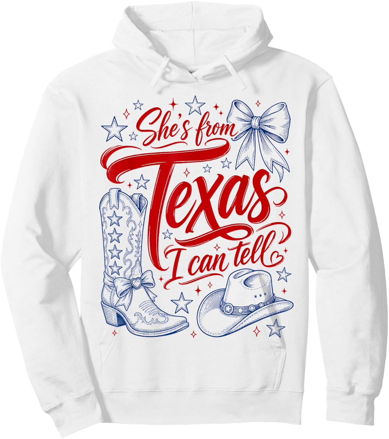 She's from Texas I Can Tell Retro Southern Cowgirl Girl Hoodie - Hoodie | White