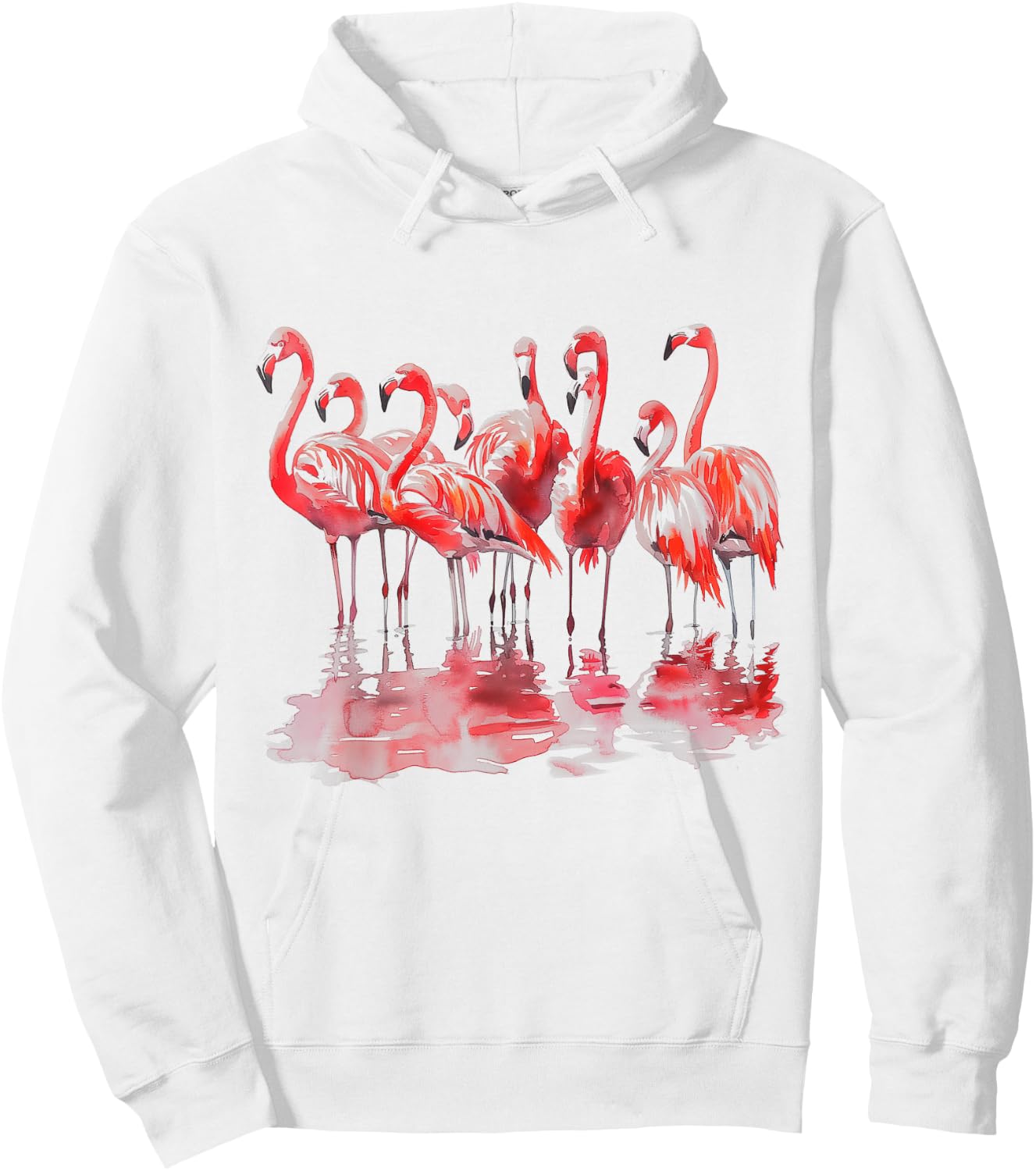 Flamingo Watercolour Art Vintage Flamingo Lovers White Hoodie - Hoodie | White