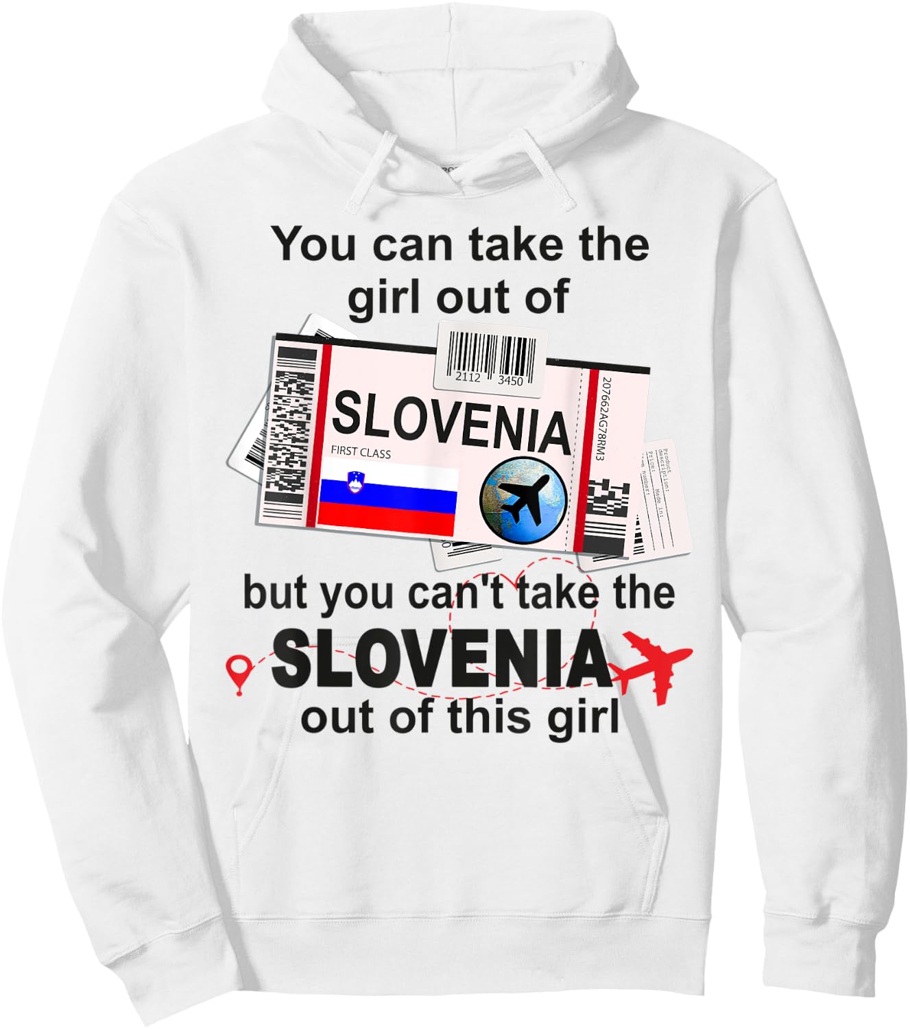 Slovenia Girl - Slovenia Boarding Pass - Slovenia Hoodie - Hoodie | White