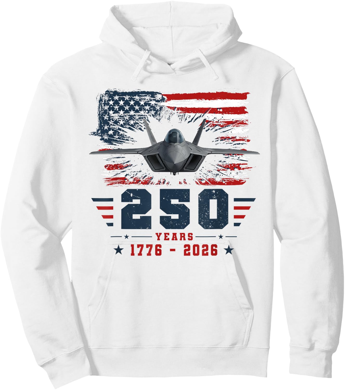 4th of July F14 Fighter Jet USA 250th Anniversary Men Women Hoodie - Hoodie | White
