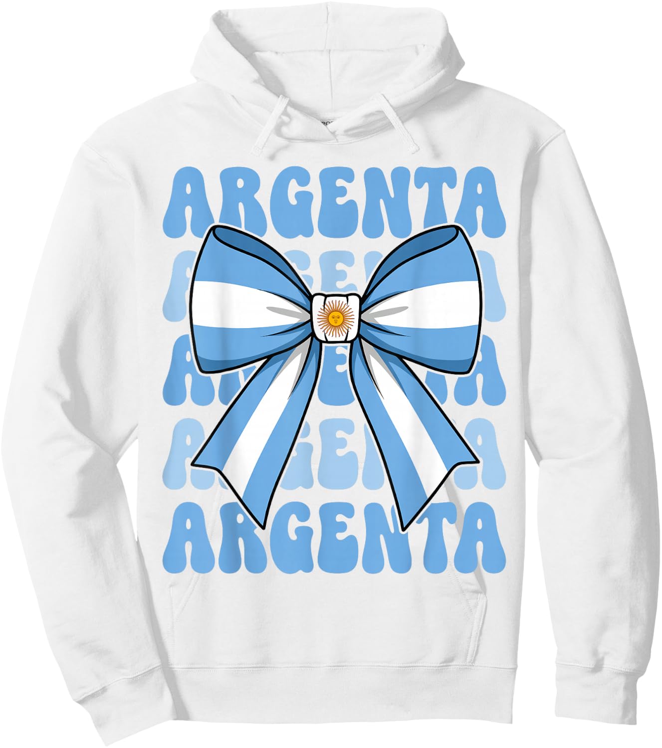 Argenta Groovy Coquette Bow Argentina Flag Argentinian Girl Hoodie - Hoodie | White