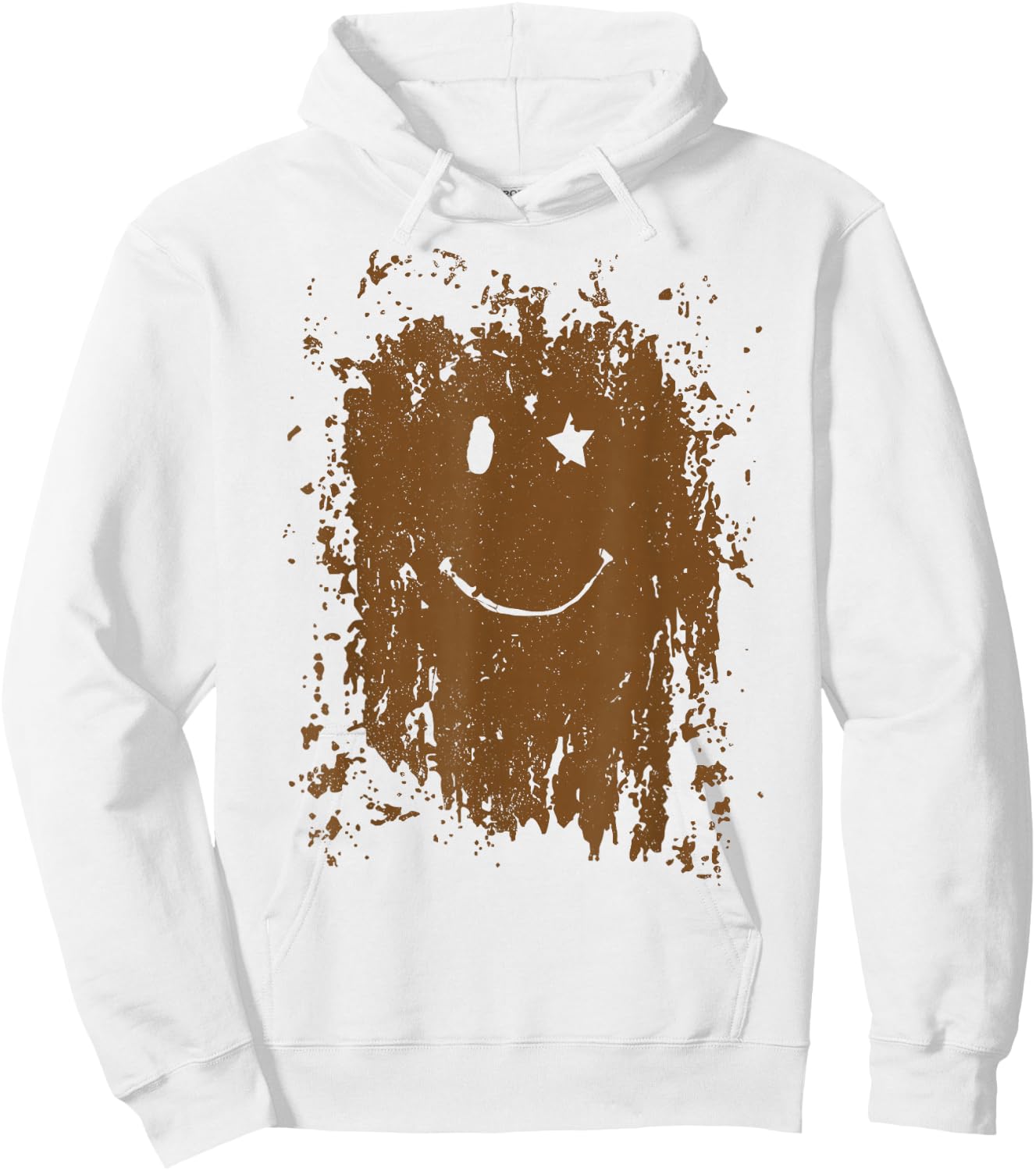 Funny Mud Splatter Face Cool Marathon and Mud Run Hoodie - Hoodie | White