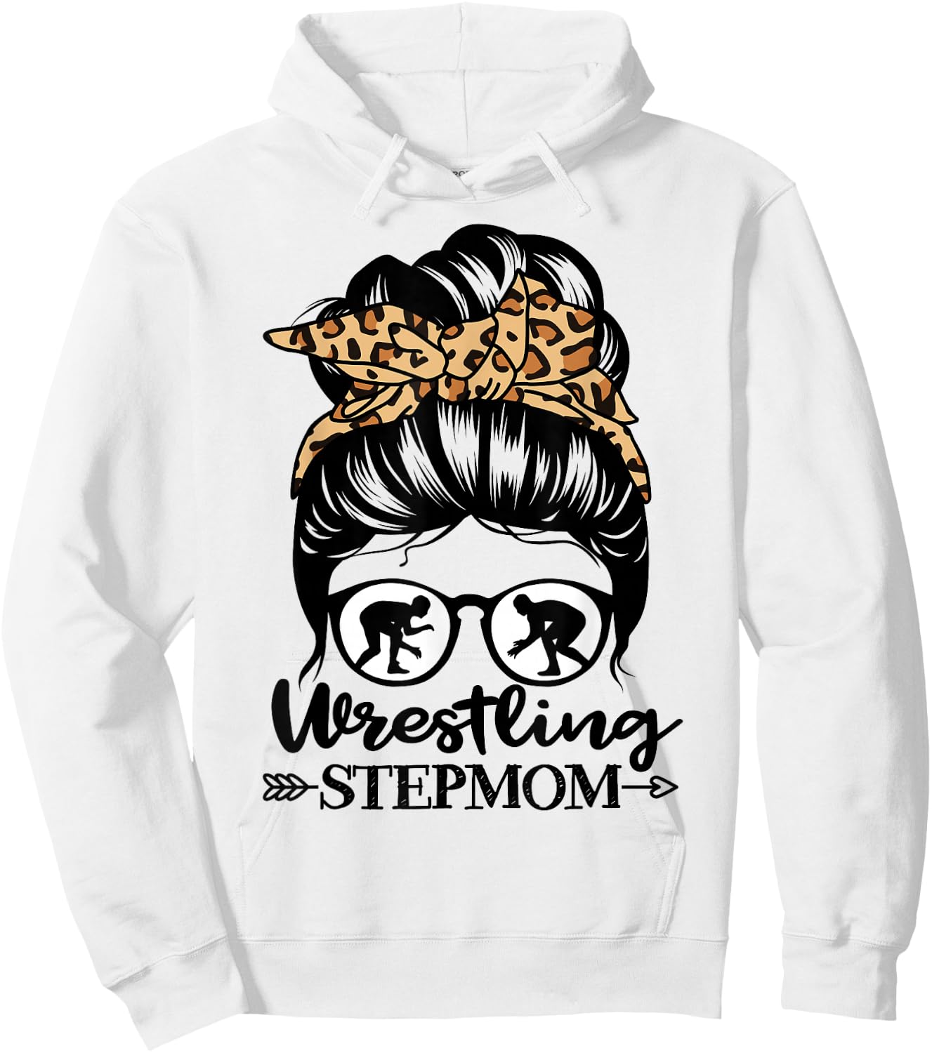 Wrestling Stepmom Messy Bun Hair Funny Wrestler Stepmom Hoodie - Hoodie | White