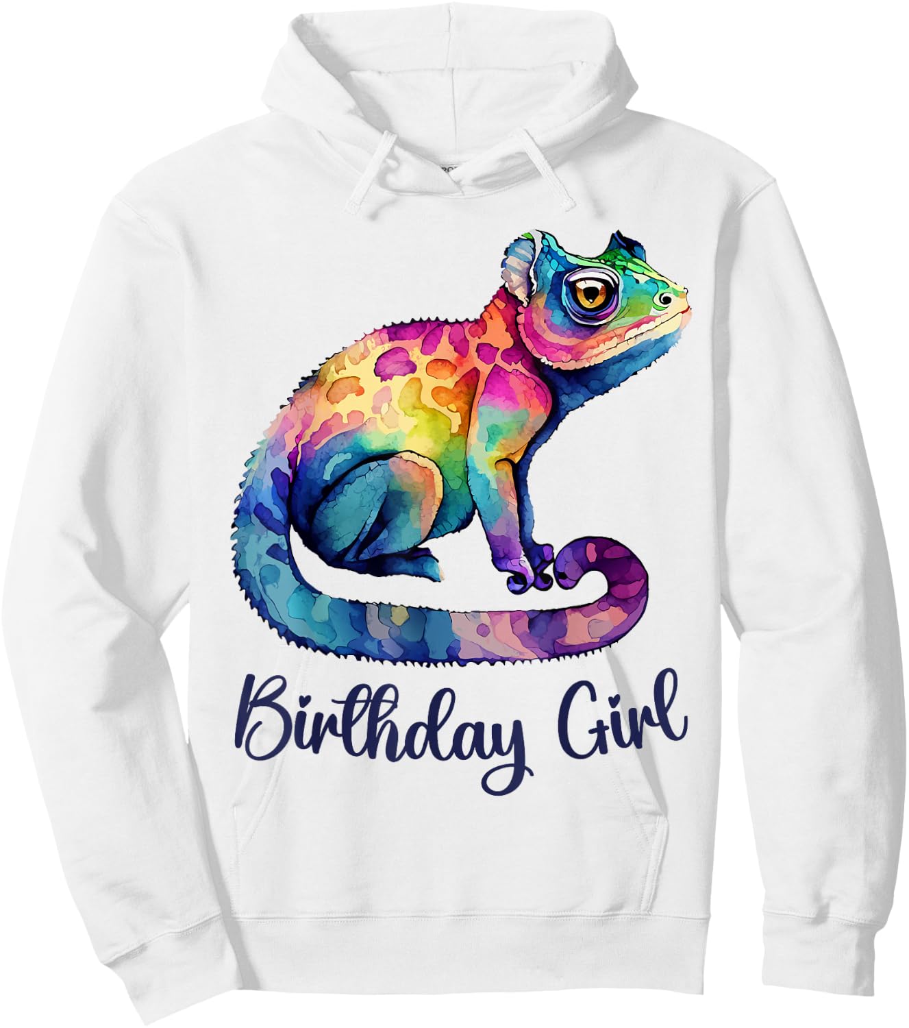 Panther Chameleon Birthday Girl Rainbow Lizard Women Toddler Hoodie - Hoodie | White