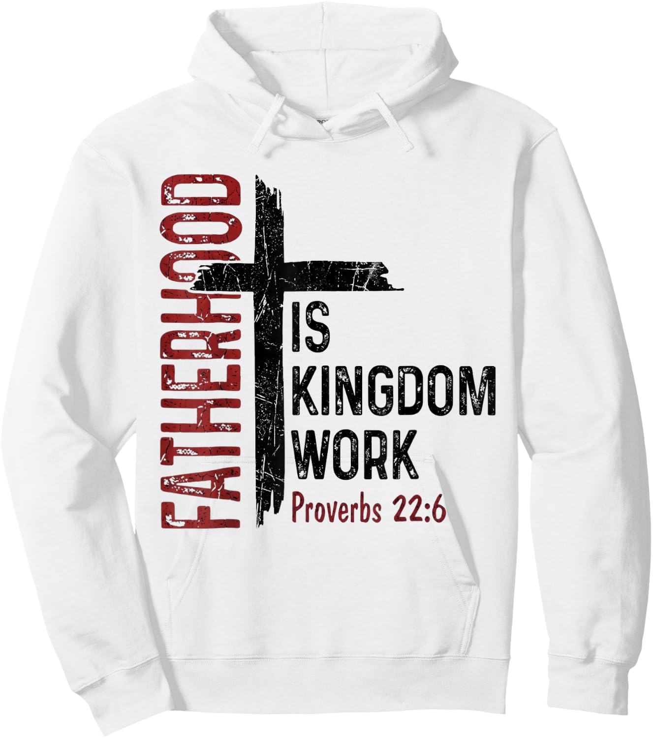 Fatherhood is Kingdom Work Christian Dad Men Fathers Day Hoodie - Hoodie | White