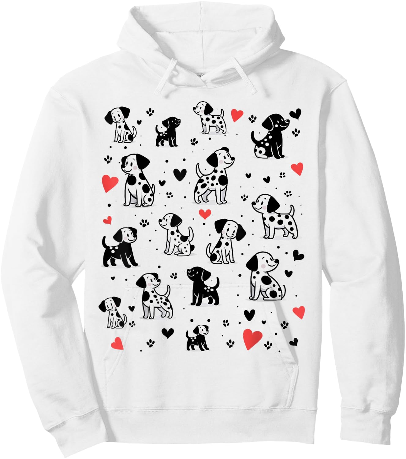 Spotted White With Black Polka Dots Dalmatian Puppies Kids Hoodie - Hoodie | White