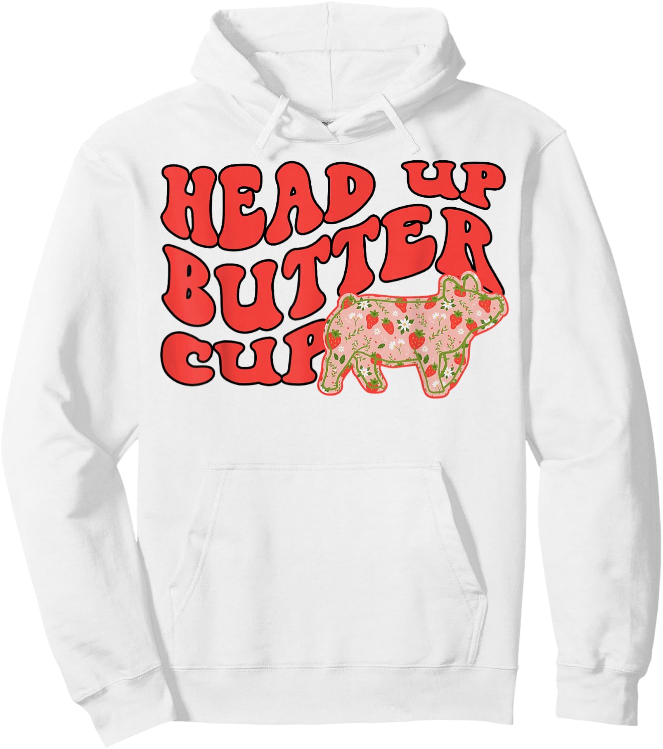 Pig Head Up Butter Cup Hoodie - Hoodie | White