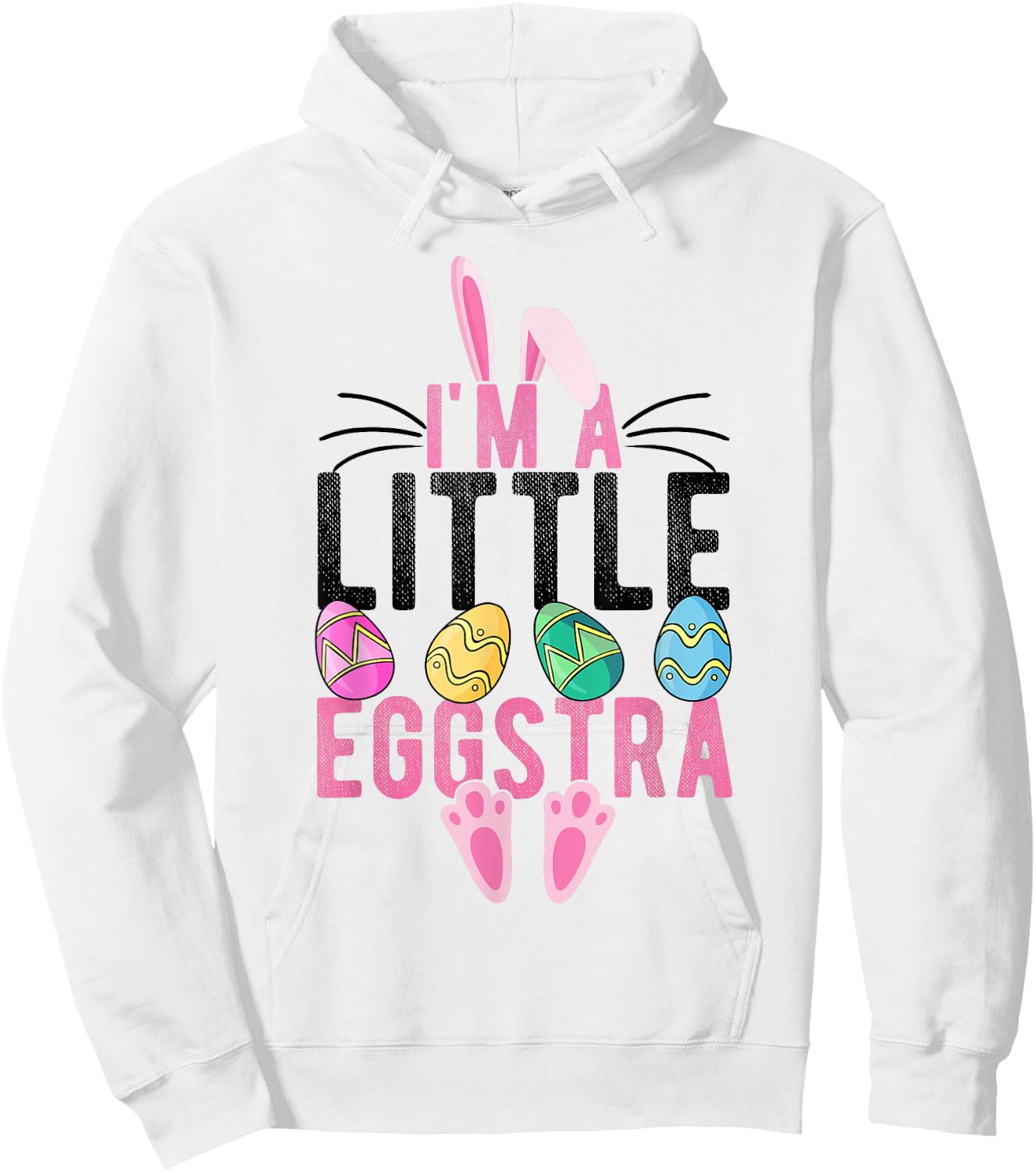 I'M A LITTLE EGGSTRA Easter Bunny Kids Hoodie - Hoodie | White