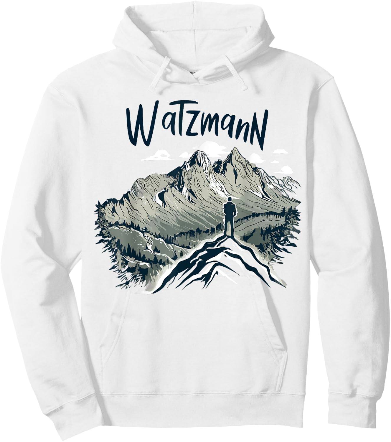 Watzmann Königssee Berchtesgaden Damen Bergsteiger- Grau Klein EU S Kurzarm Crew-Ausschnitt Pull-On Polyester 100% Imported Alle Hoodie - Hoodie | White