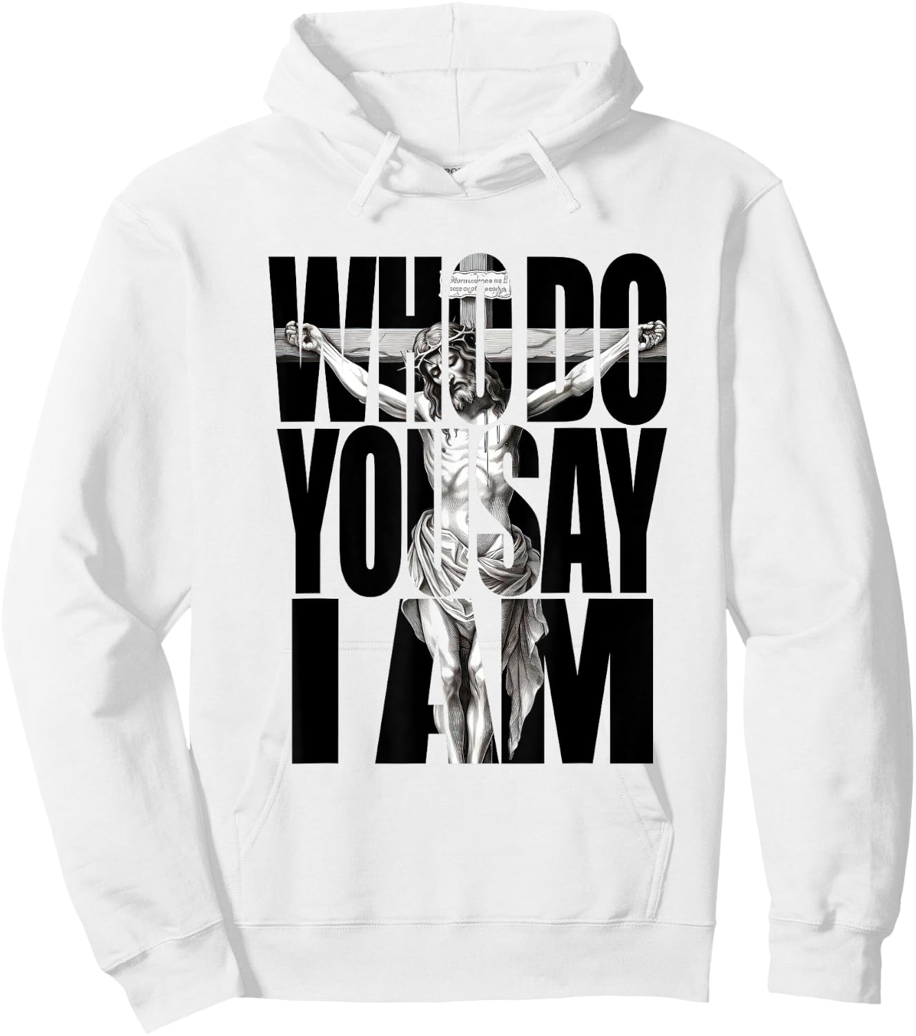 Jesus Christ On The Cross Who Do You Say I Am Christian Hoodie - Hoodie | White