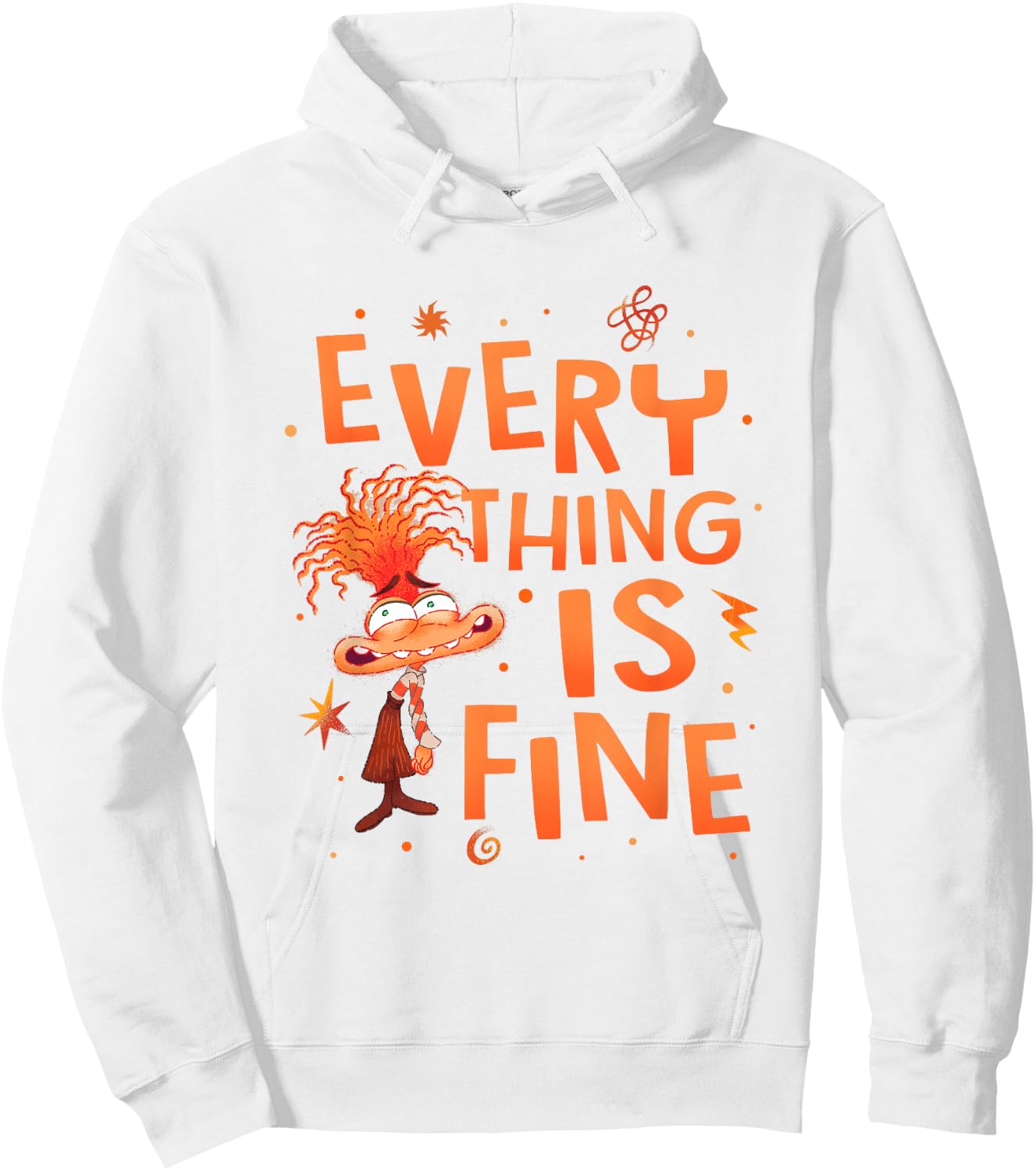 Disney Pixar Inside Out 2 Everything Is Fine Anxiety Logo , white, S Hoodie - Hoodie | White