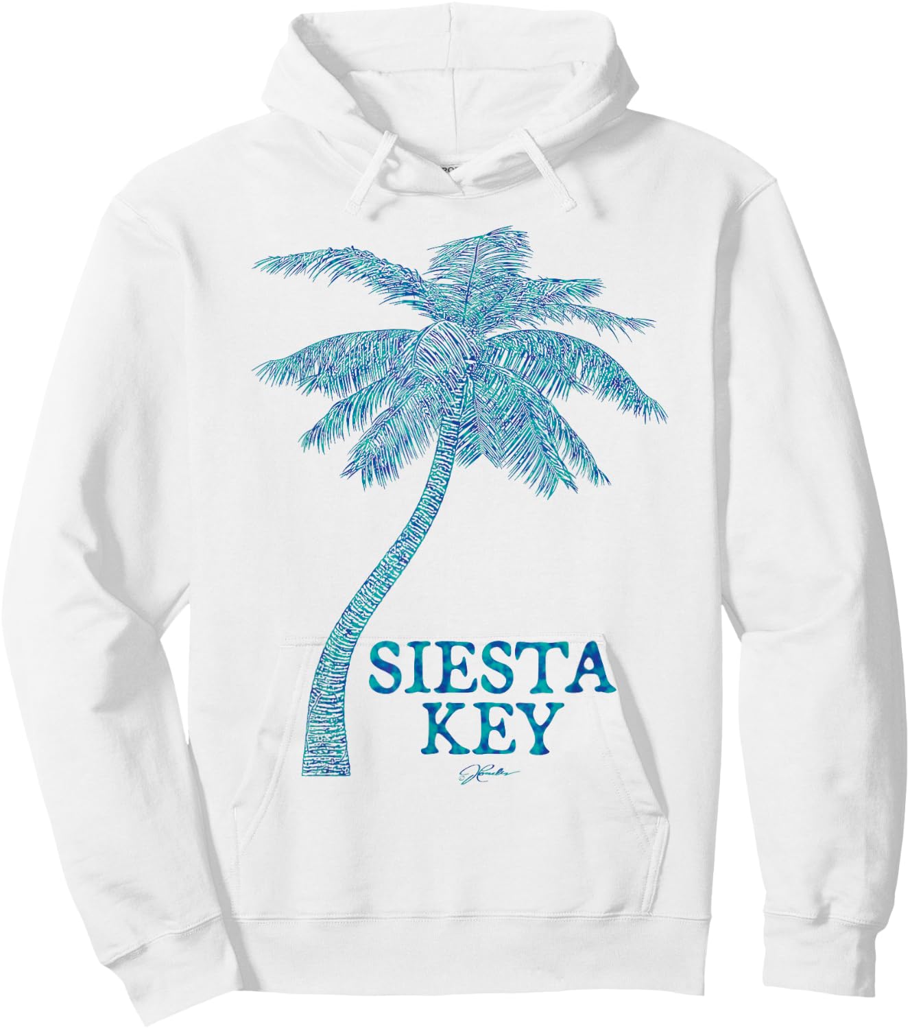 JCombs: Siesta Key, FL, Palm Tree Hoodie - Hoodie | White