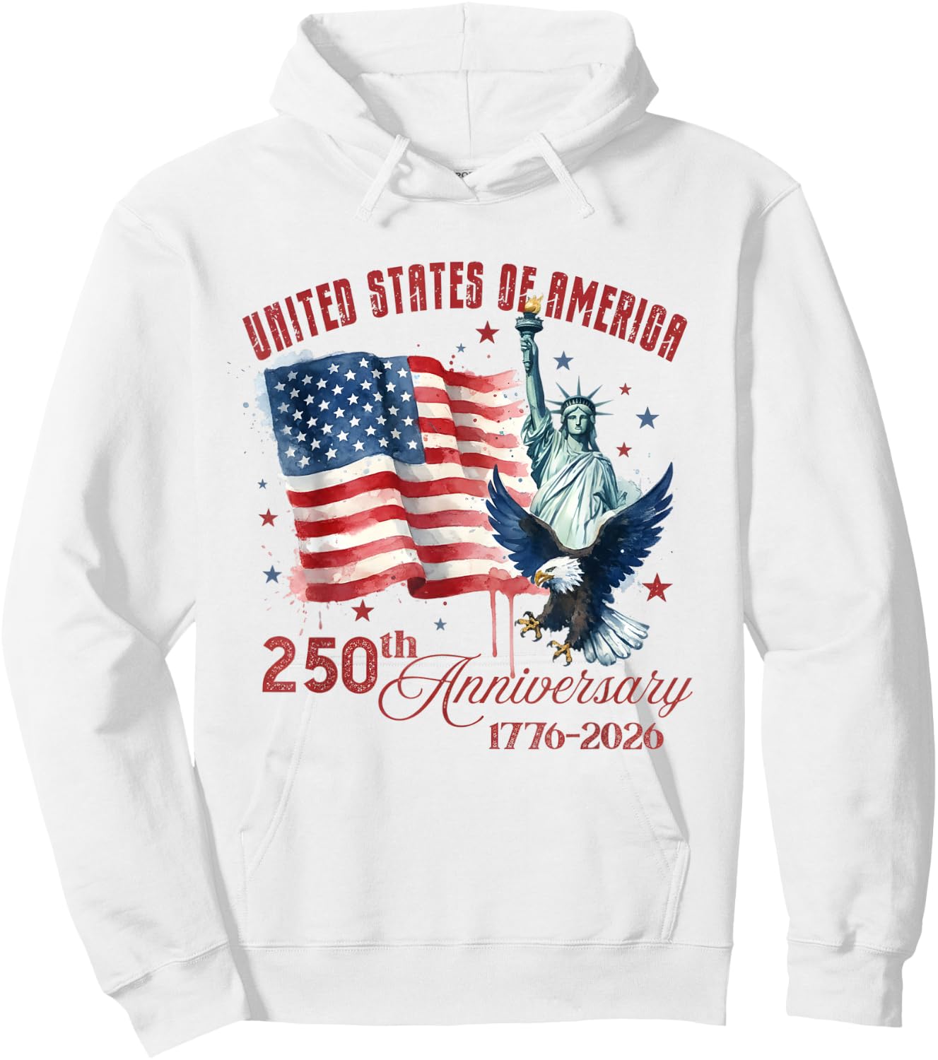 Amerika 250 Jahre USA USA Flagge 4. Juli 2026 1776 Hoodie - Hoodie | White