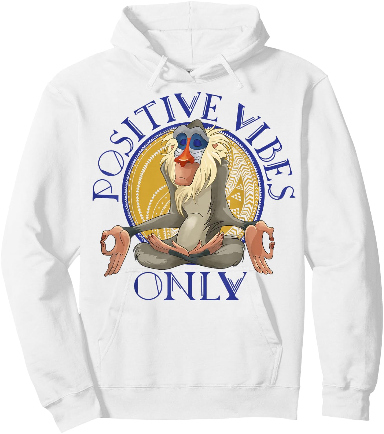 Disney Lion King Rafiki Meditating Positive Vibes Only Hoodie - Hoodie | White