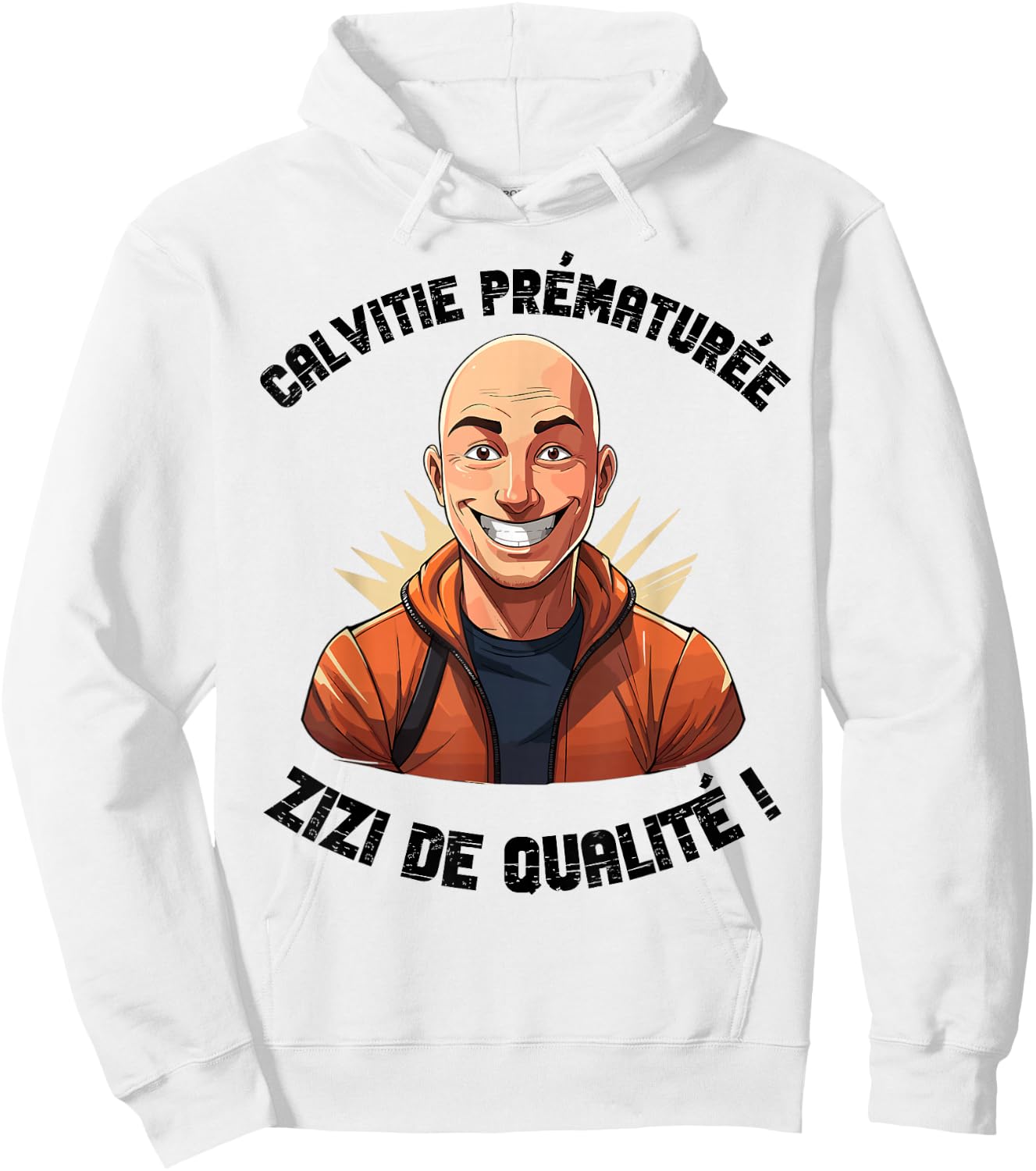 Man Humor Bald Bald Hair Gift Bald Hoodie - Hoodie | White