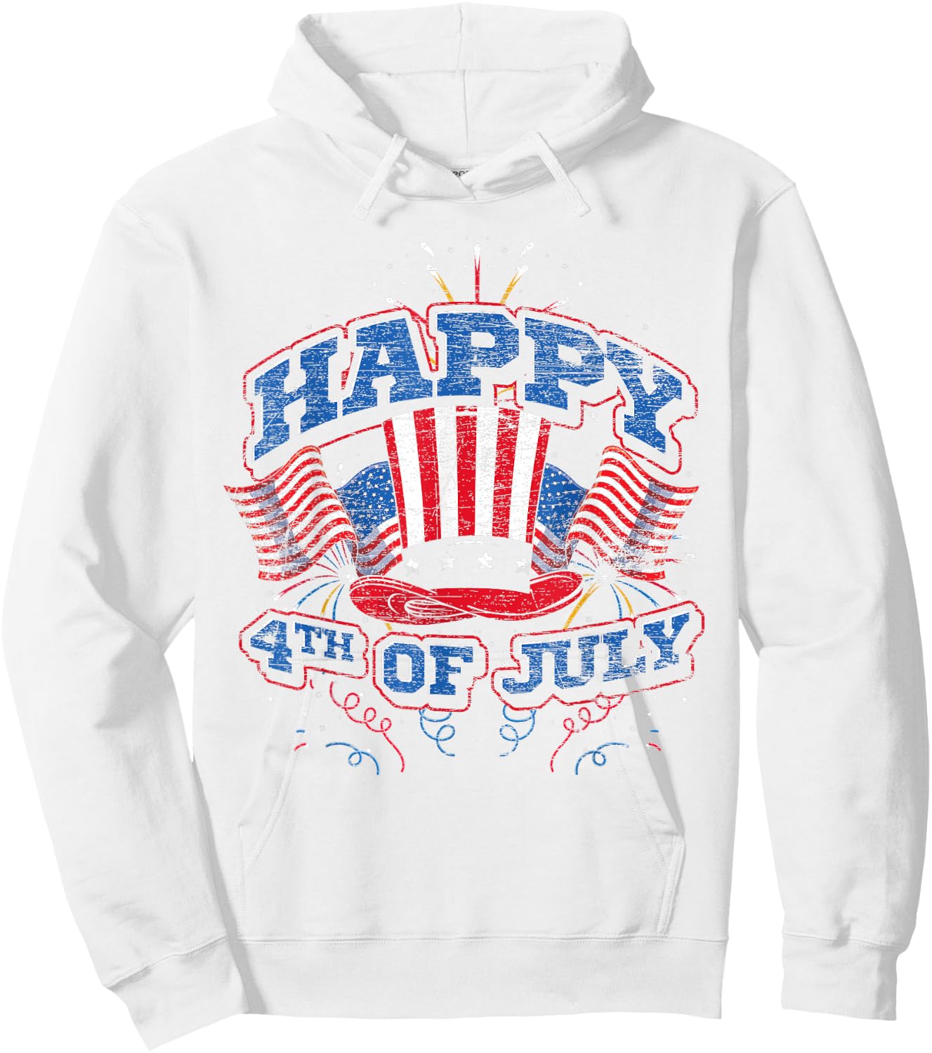 Happy 4th Of July US Flag Liberty American 4th Of July Hoodie - Hoodie | White