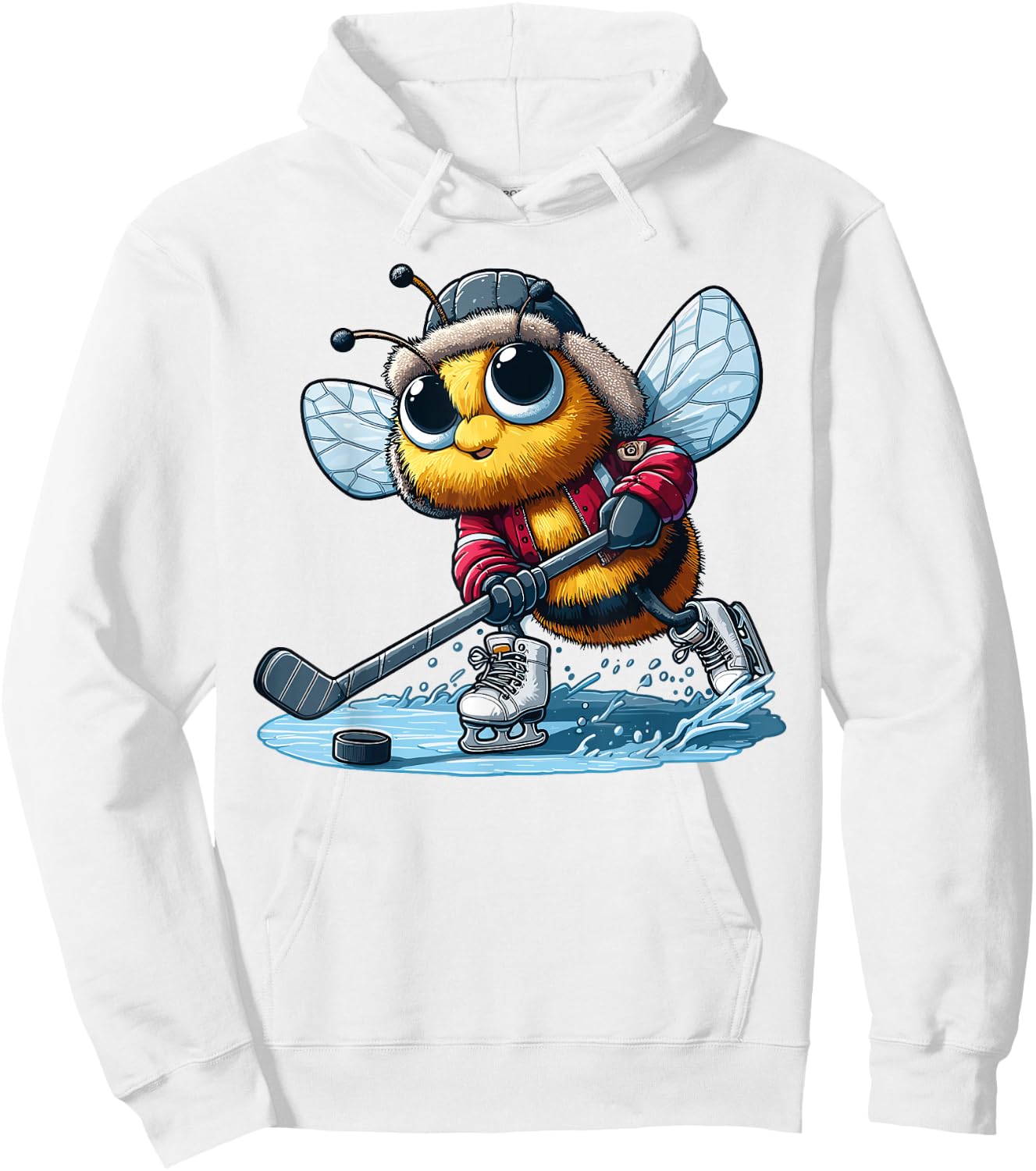Honey Bee Hockey Player - Bee Playing The Hockey Hoodie - Hoodie | White