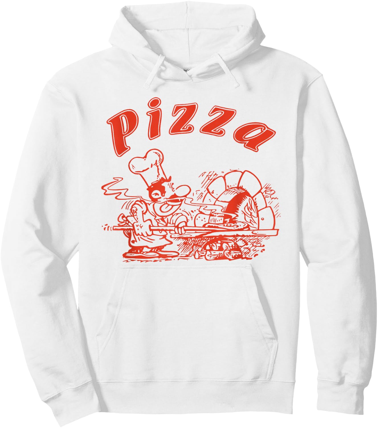 Pizza Logo Retro Italy as on the Box Hoodie - Hoodie | White