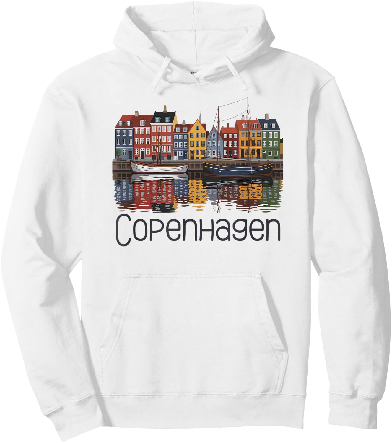 Copenhagen Denmark Sketch Souvenir/Copenhagen Hoodie - Hoodie | White