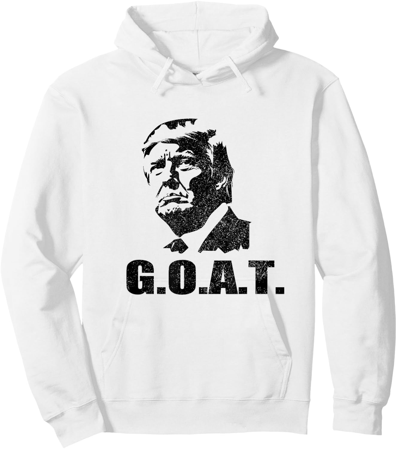 GOAT Donald Trump 2024 Election Patriotic Political Humor , Small, Grey Hoodie - Hoodie | White
