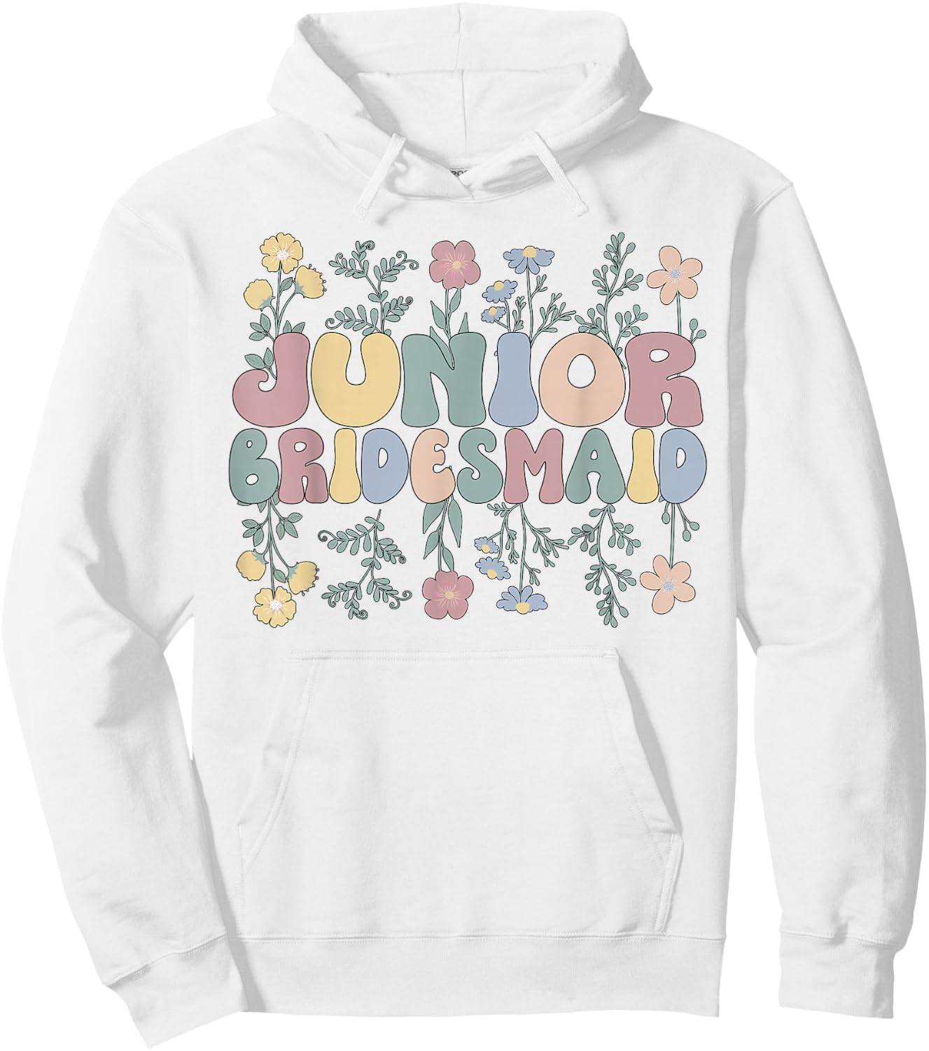 Junior Bridesmaid Wedding Junior Bridesmaid Party Flowers Hoodie - Hoodie | White