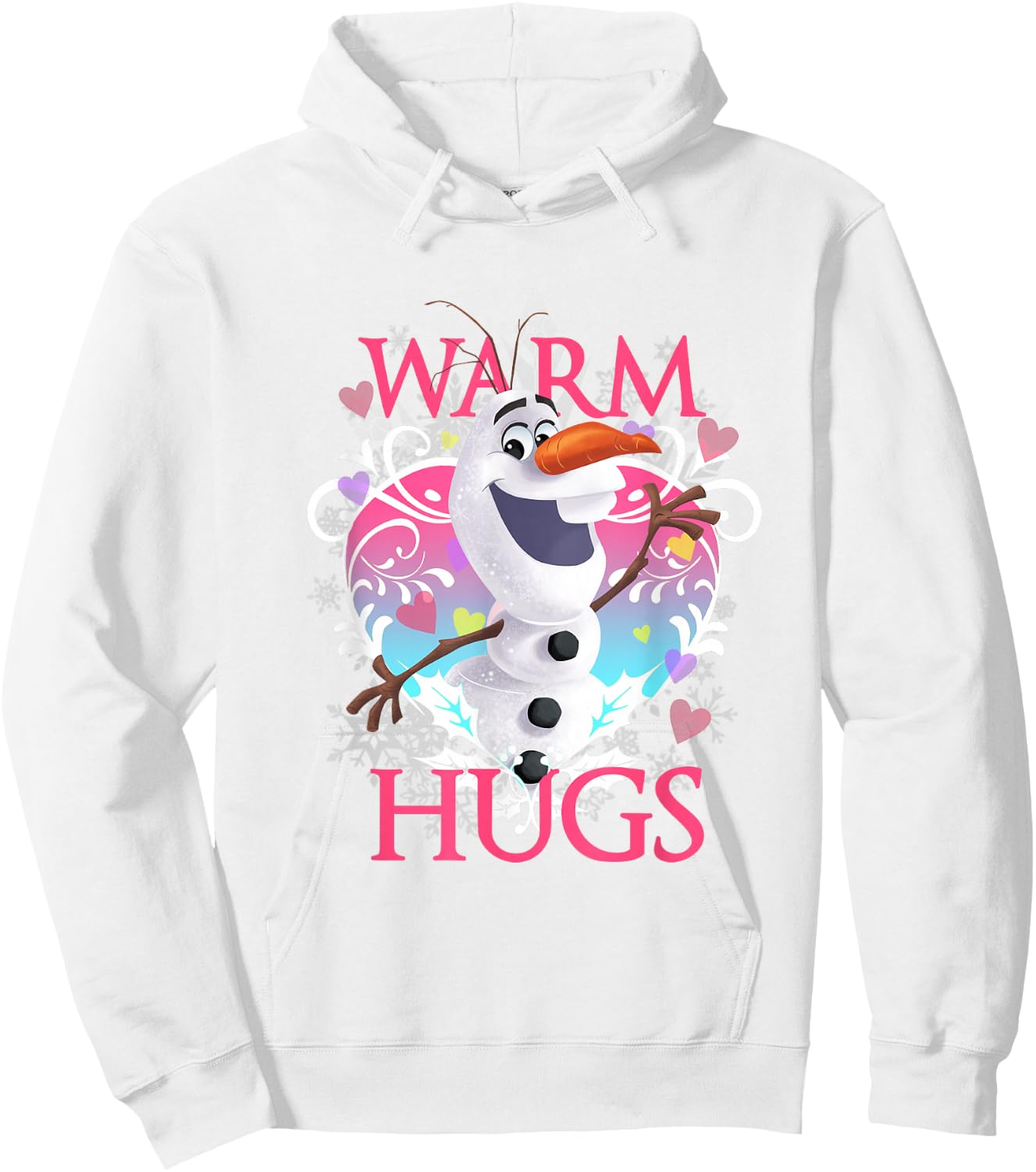 Disney Frozen Warm Hugs Olaf Heart Shaped Vintage Portrait Hoodie - Hoodie | White