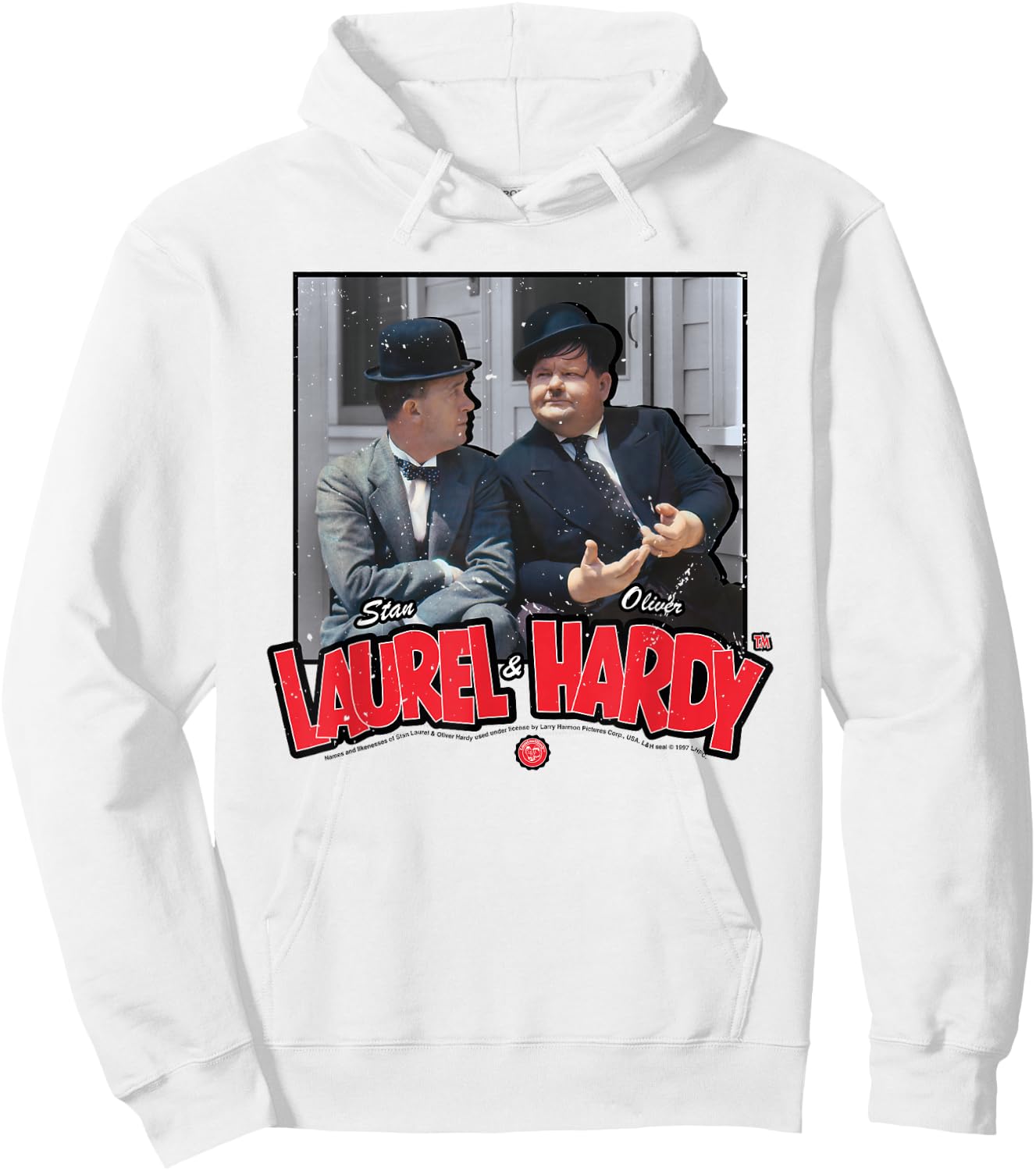 Comic Duo Stan Laurel and Oliver Hardy Hoodie - Hoodie | White