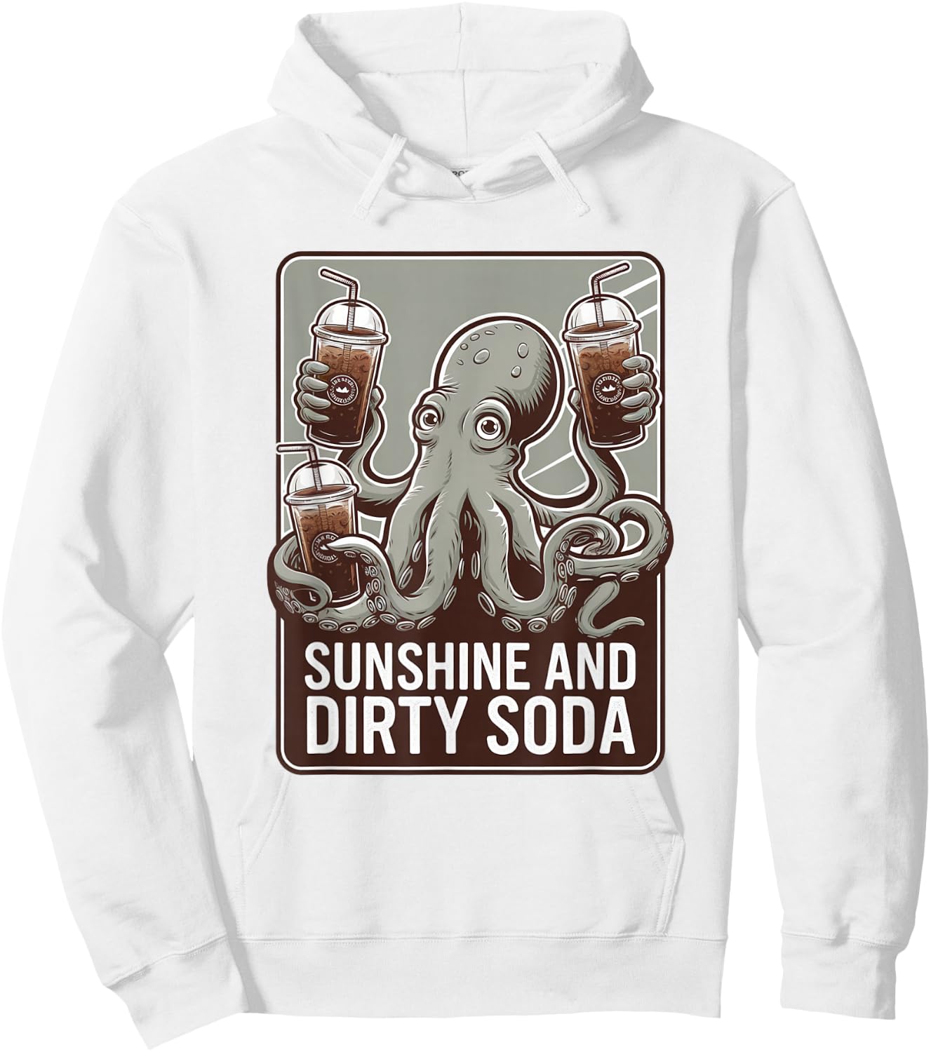 Dirty Soda Capitan Octopus Iced Beverage Hoodie - Hoodie | White