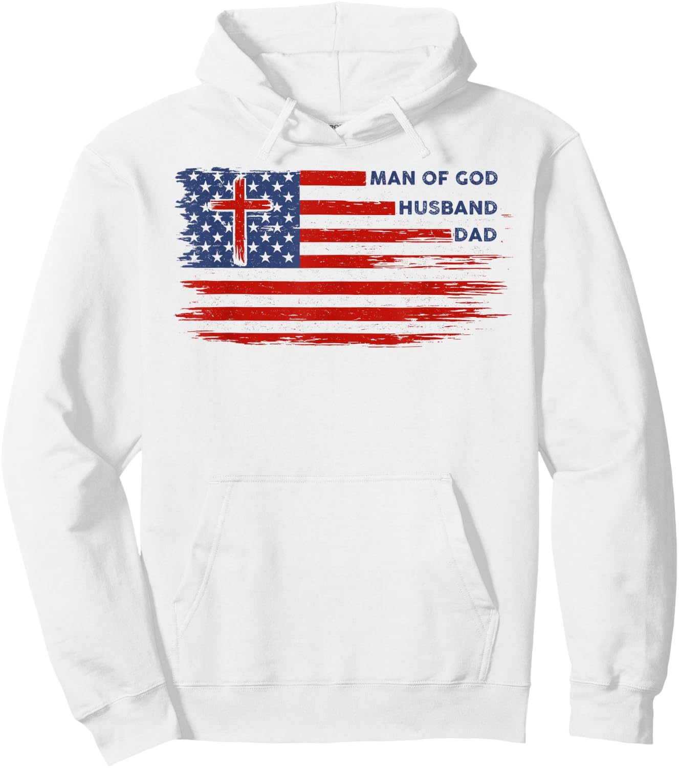 Man of God Husband Dad Christian Dad Men Father's Day Hoodie - Hoodie | White