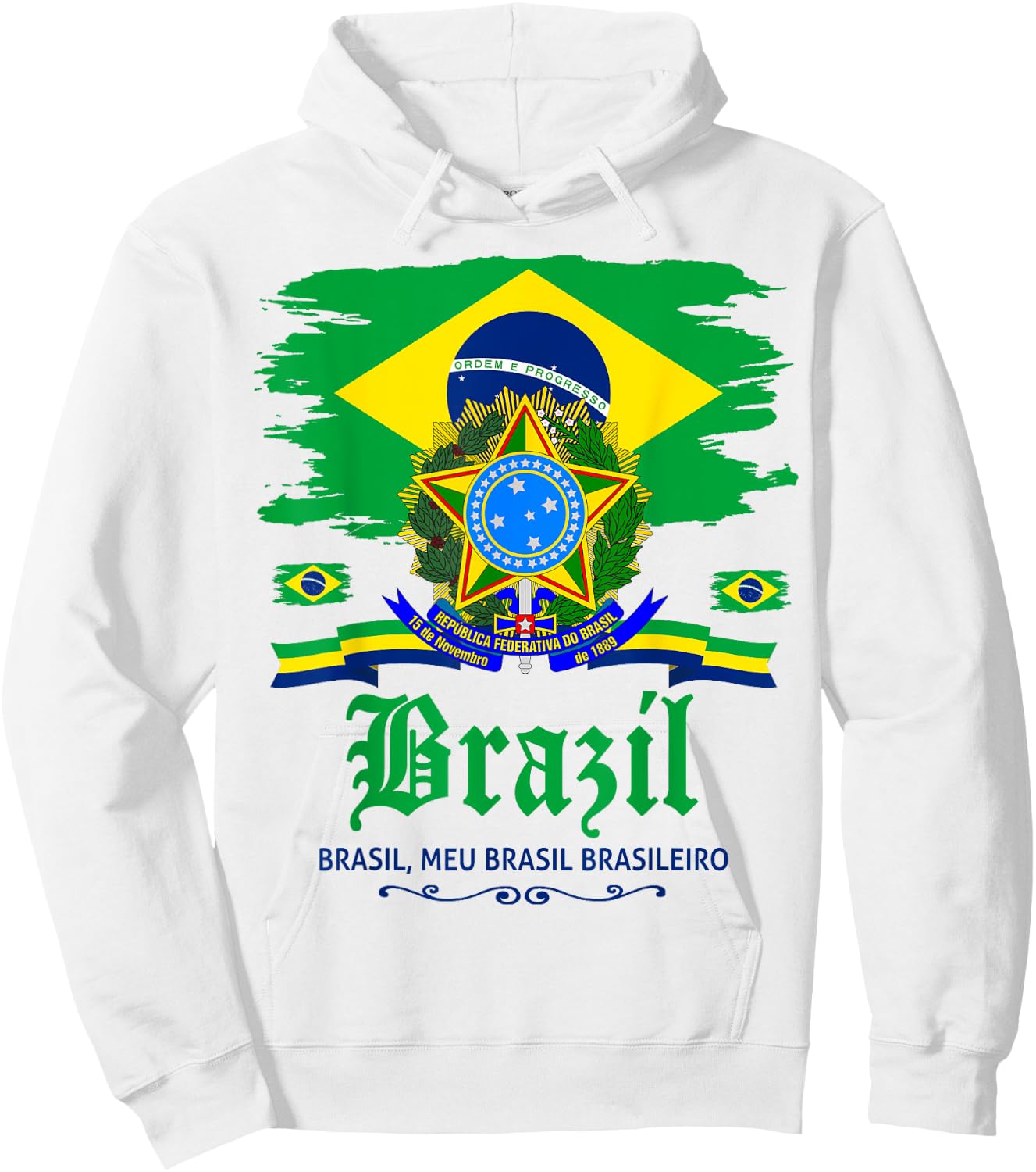 Brazil Flag - Outfit Idea - Brazilian Flag , Yellow, S Hoodie - Hoodie | White