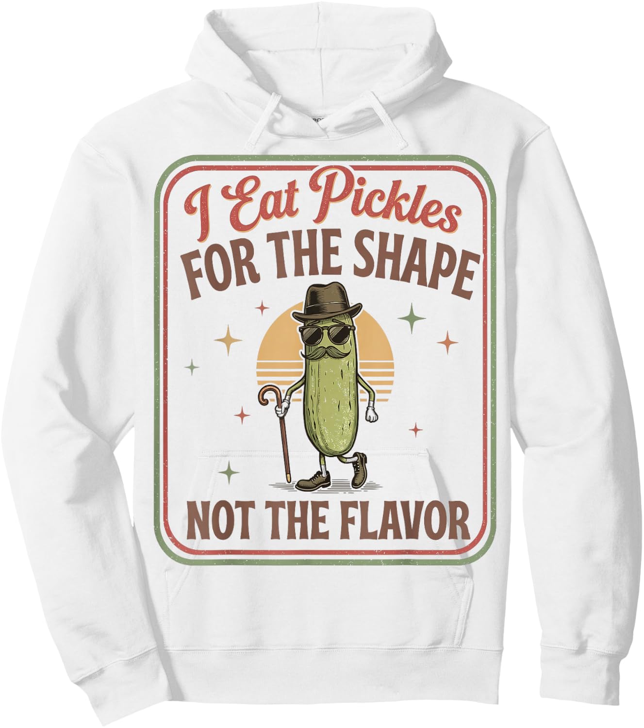 Retro Joke I Eat Pickles for The Shape Adult Humor Men Hoodie - Hoodie | White