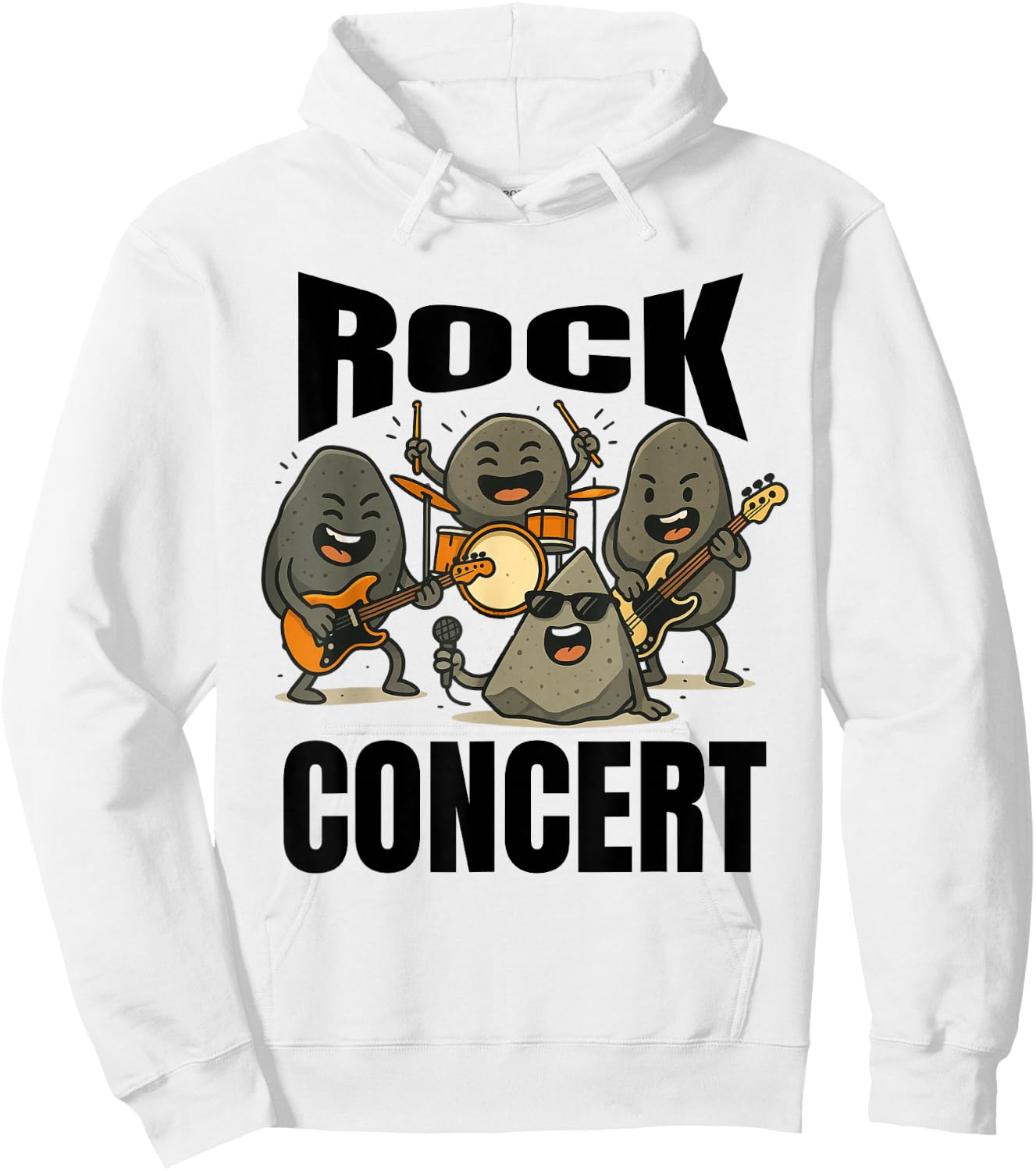 Rocks Band Drums Guitar Music Lover Funny Hoodie - Hoodie | White