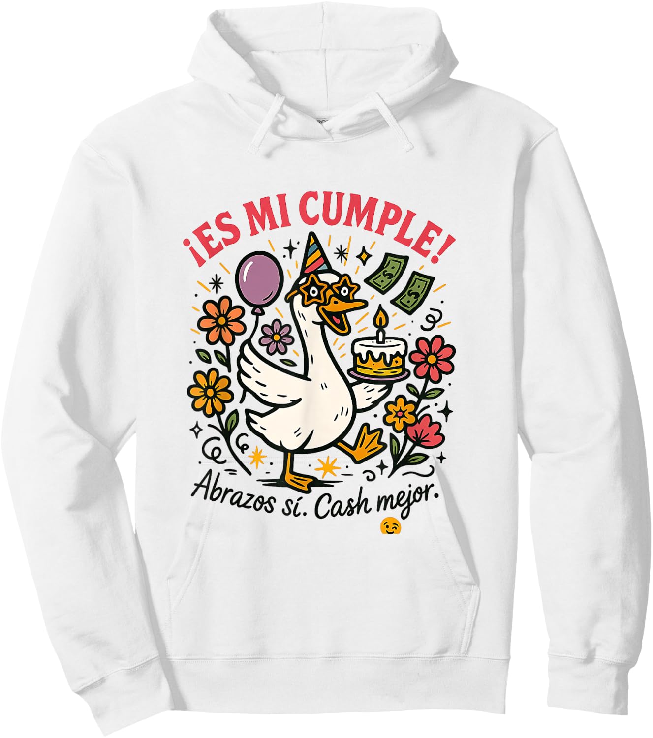 Hoy Es Mi Cumpleaños Funny Birthday Spanish Playera Hoodie - Hoodie | White