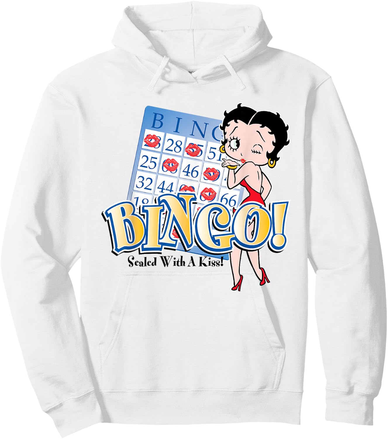 Betty Boop Bingo Sealed With A Kiss! Hoodie - Hoodie | White