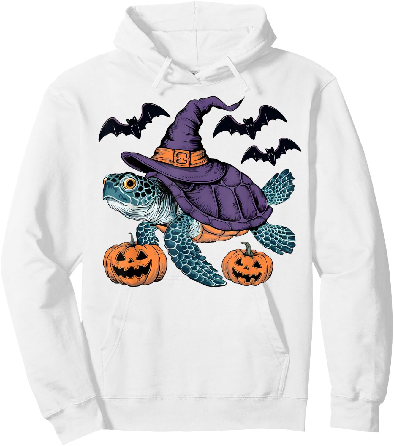 Pumpkin Bat Witch Costume Sea Turtle Halloween Hoodie - Hoodie | White