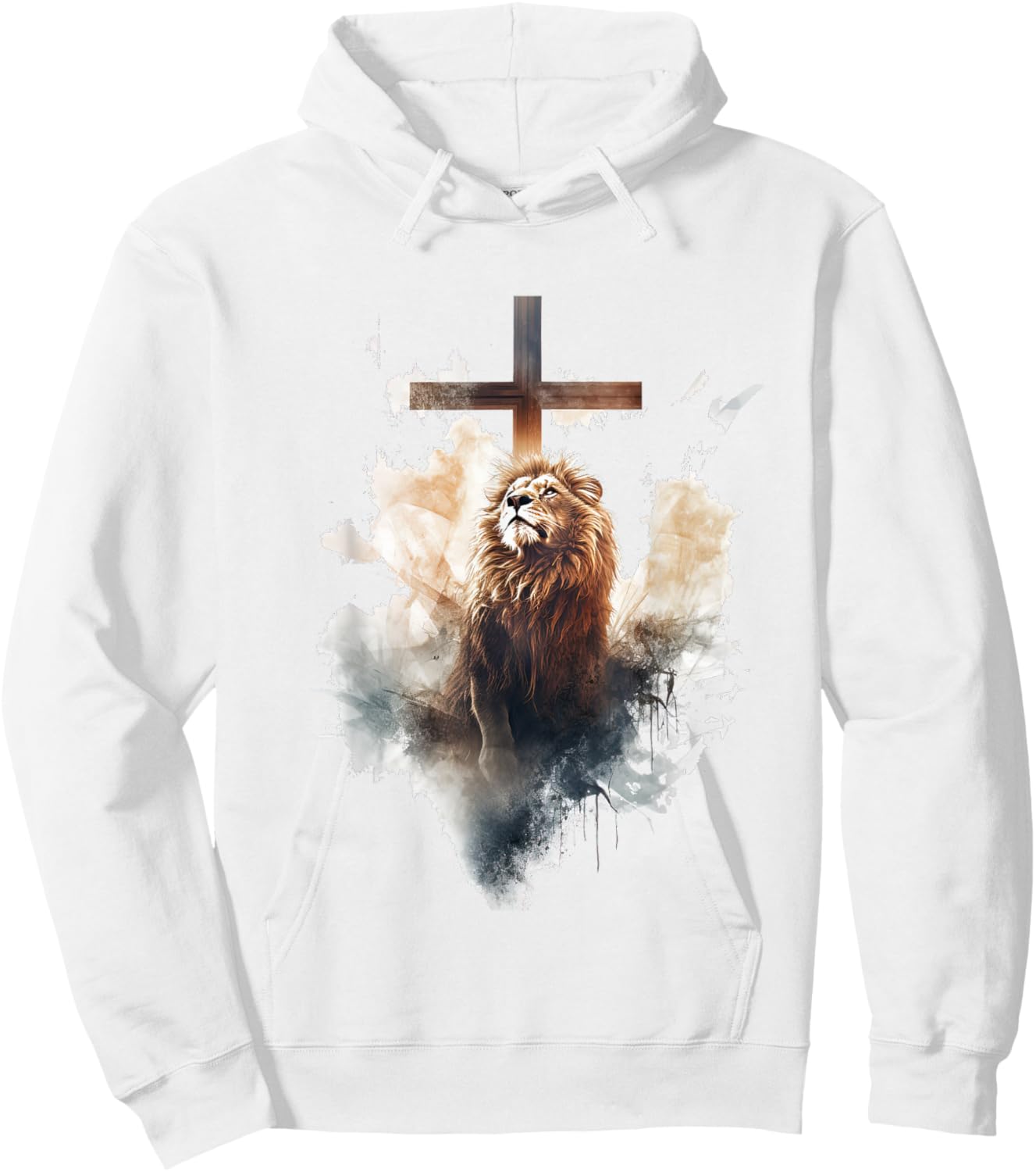 Yeshua Lion of Judah Christian Faith Gift , White Hoodie - Hoodie | White