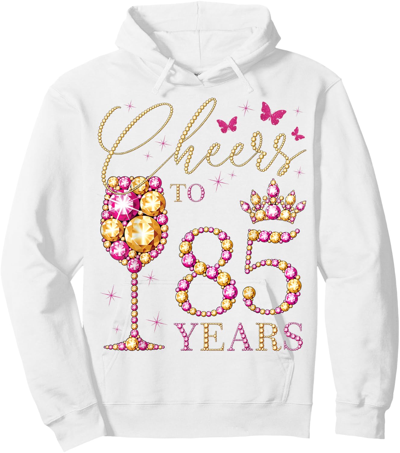 A High on 85 Years, 85 Year Old Women, Queen 85th Birthday Hoodie - Hoodie | White