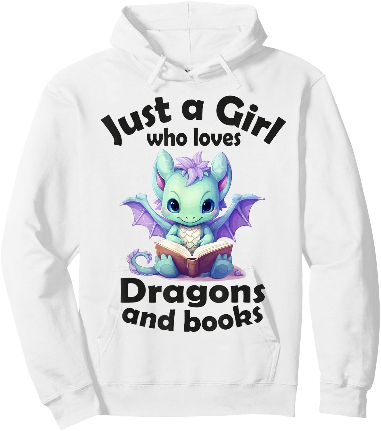Just a girl who loves Dragons and books, Dragon for Kids Hoodie - Hoodie | White